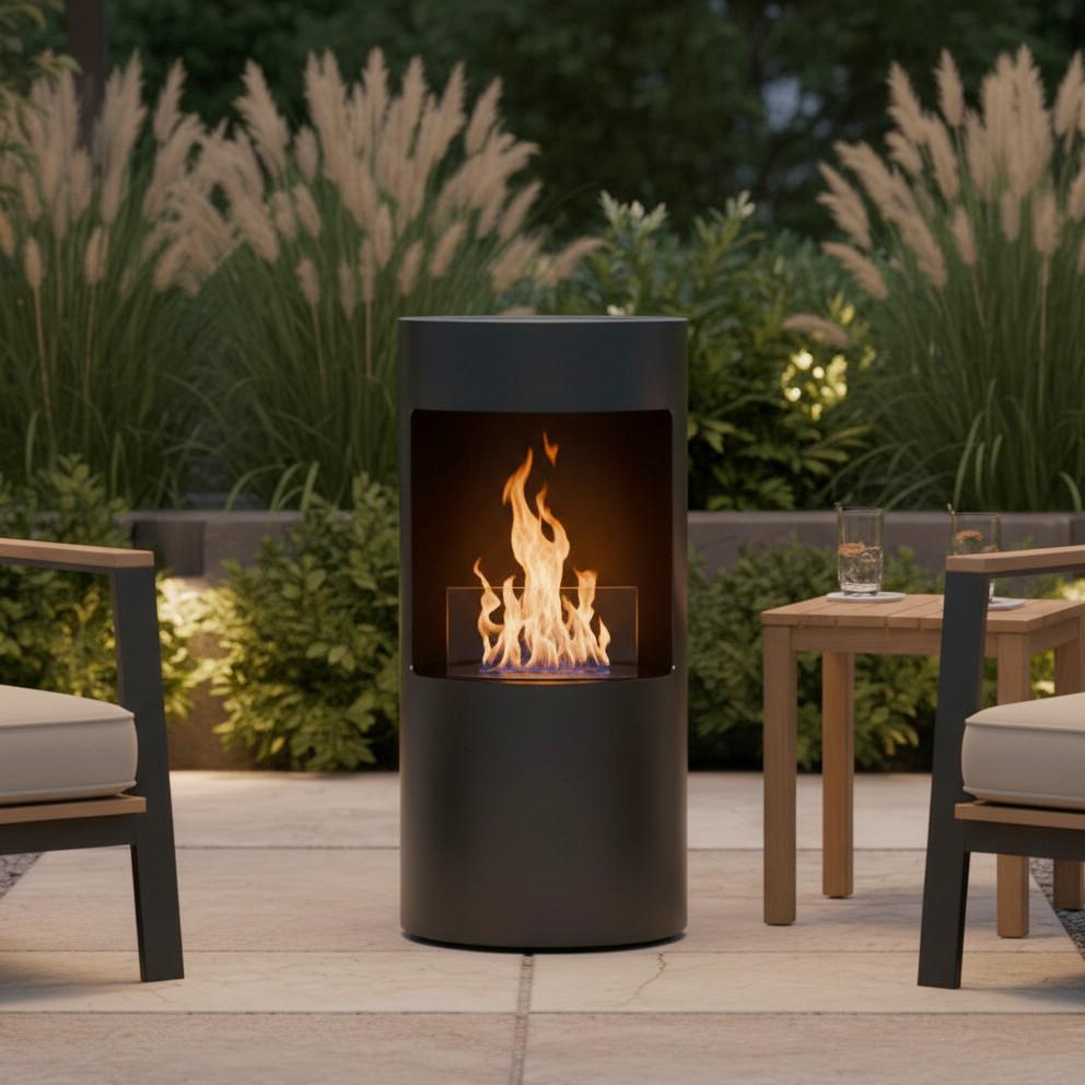 Krb na etanol JONAS černý - černá, Moderní, kov/sklo (40/82/40cm) - P & B