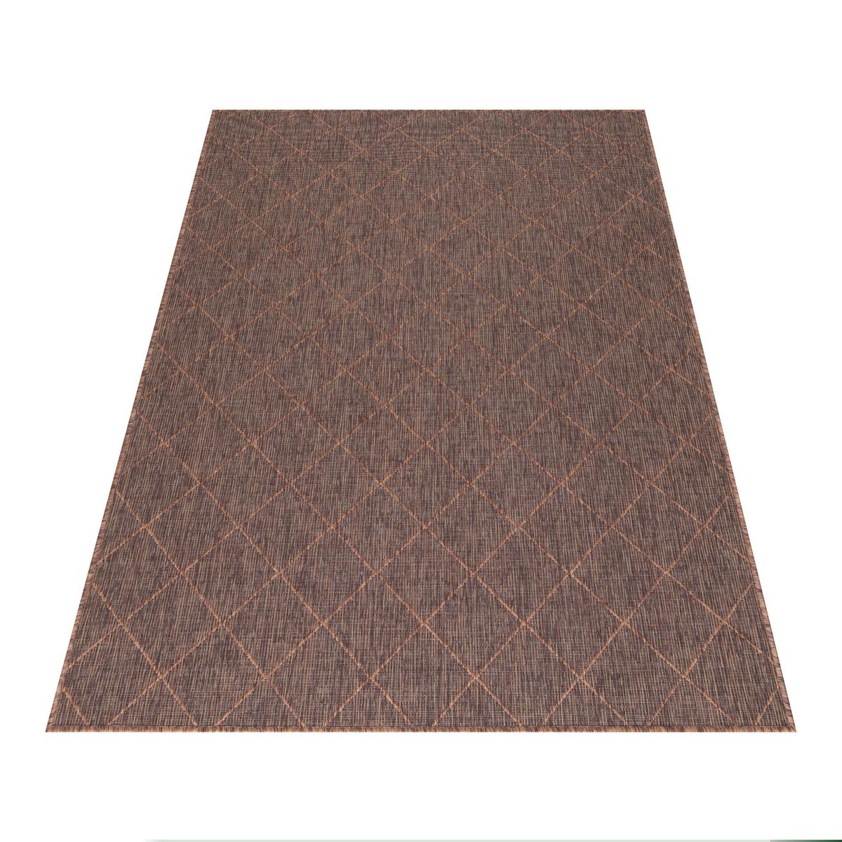 Outdoorteppich Zagora - Schwarz/Braun, Basics, Textil (120/170cm) - Novel