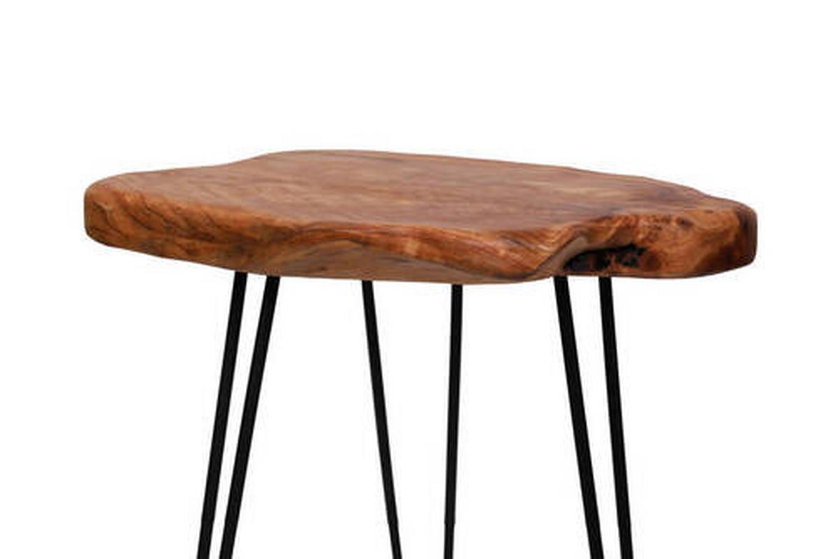 Beistelltisch mit Holzplatte Woody, Naturfarben - Naturfarben, Natur, Holz/Metall (40/45/52cm) - Kayoom