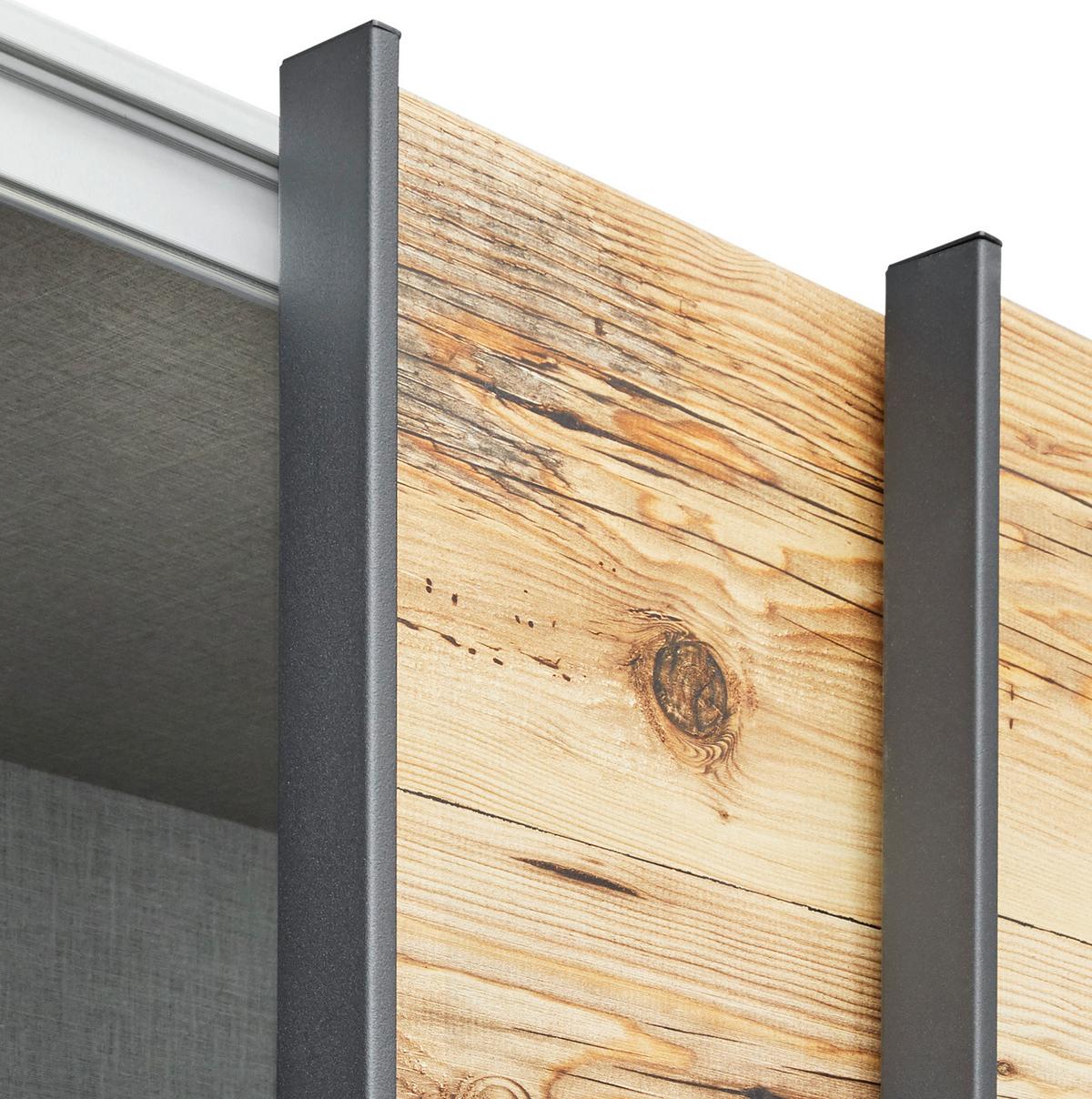 Schwebetürenschrank 270cm Alicante, Alpinlook/Betonoxid - Fichtefarben/Eichefarben, MODERN, Holzwerkstoff (270/210/60cm) - Luca Bessoni