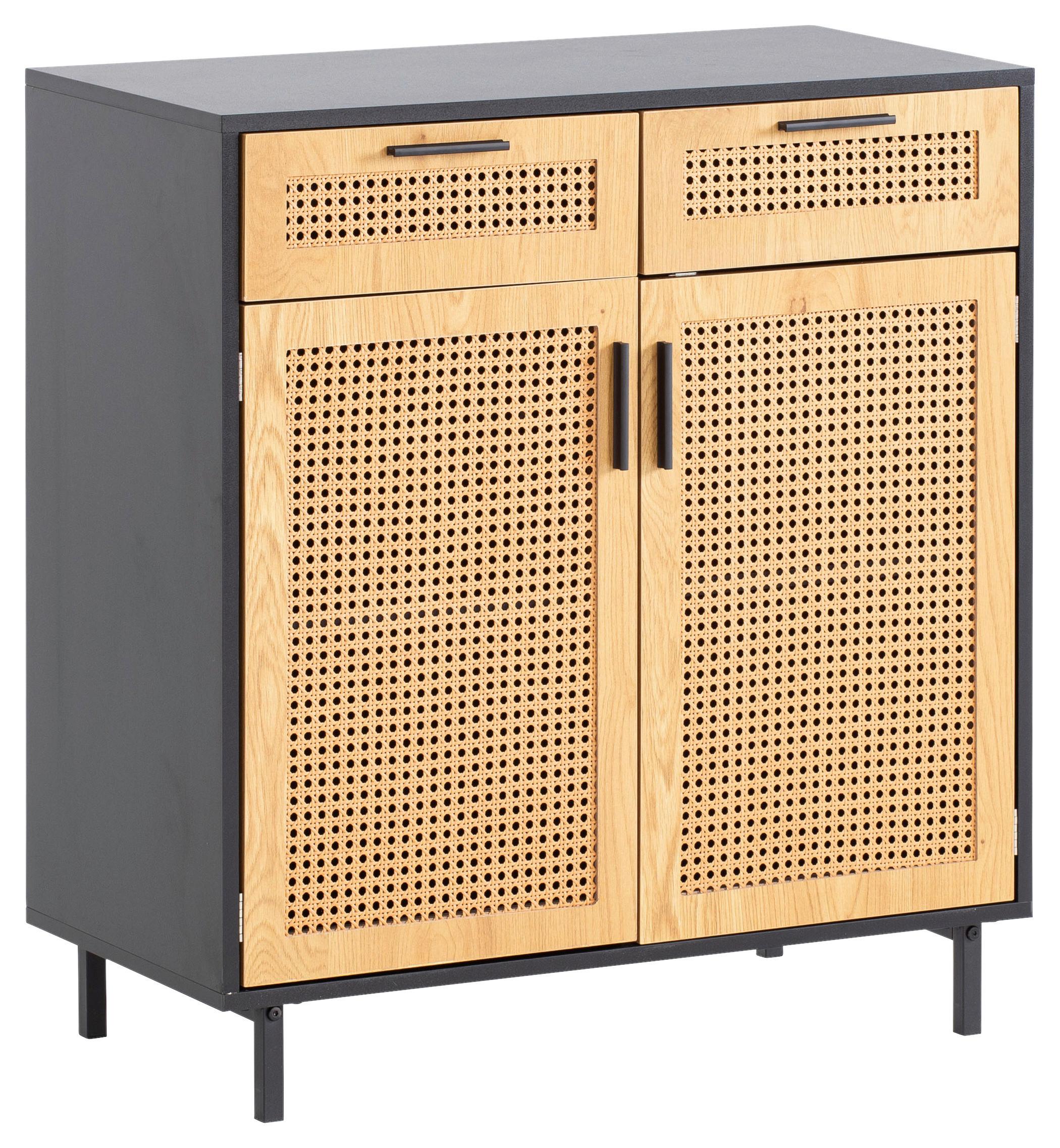 Sideboard Wl6.830 - Schwarz/Braun, KONVENTIONELL, Holzwerkstoff (80/86,5/40cm) - Livetastic