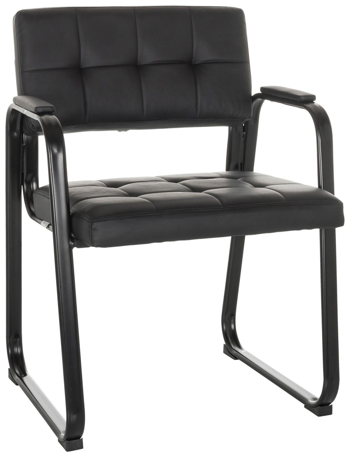 Besucherstuhl Zanta B Pu - Schwarz, Basics, Textil/Metall (58/79/55cm) - MID.YOU