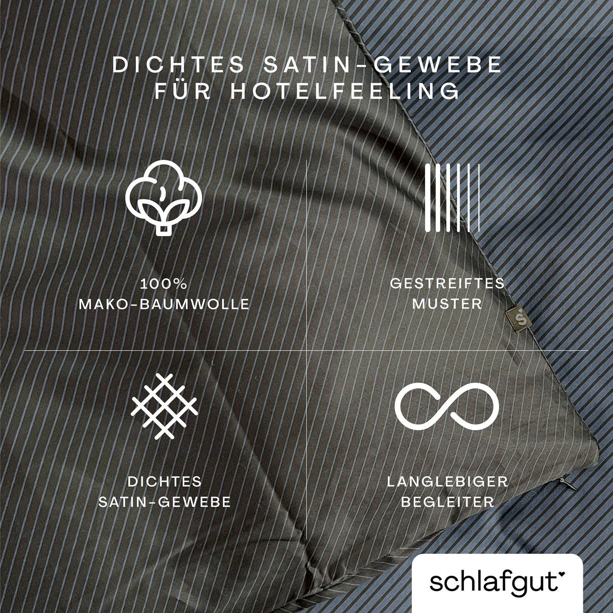 Kopfpolsterbezug Woven Satin Fade - Schwarz/Dunkelblau, Basics, Textil (40/80cm) - Schlafgut