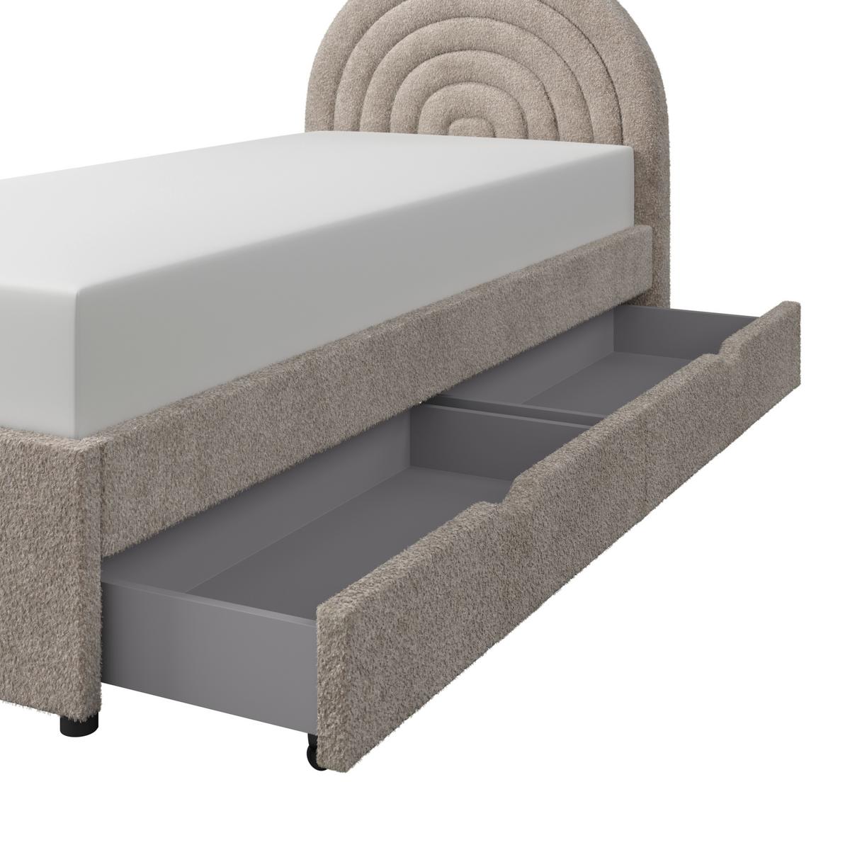 Detská posteľ NINA 90x200, poťah buklé - taupe, Modern, kov/drevo (90/200cm) - Bessagi Kids