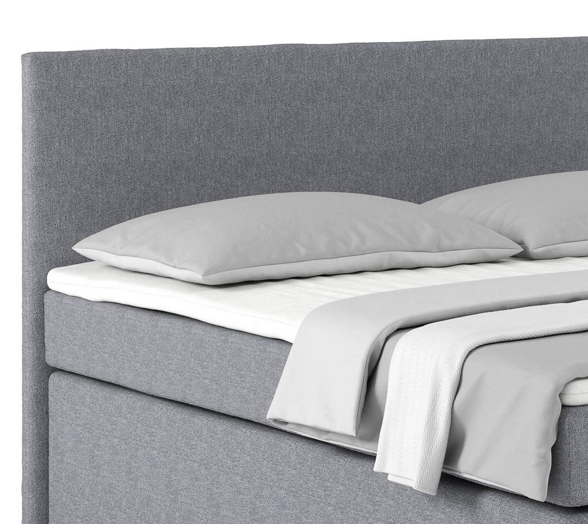 Postel Boxspring NERO PL: 160/200cm, šedá zelená - barvy chromu/modrošedá, Konvenční, kov/textil (160/200cm)