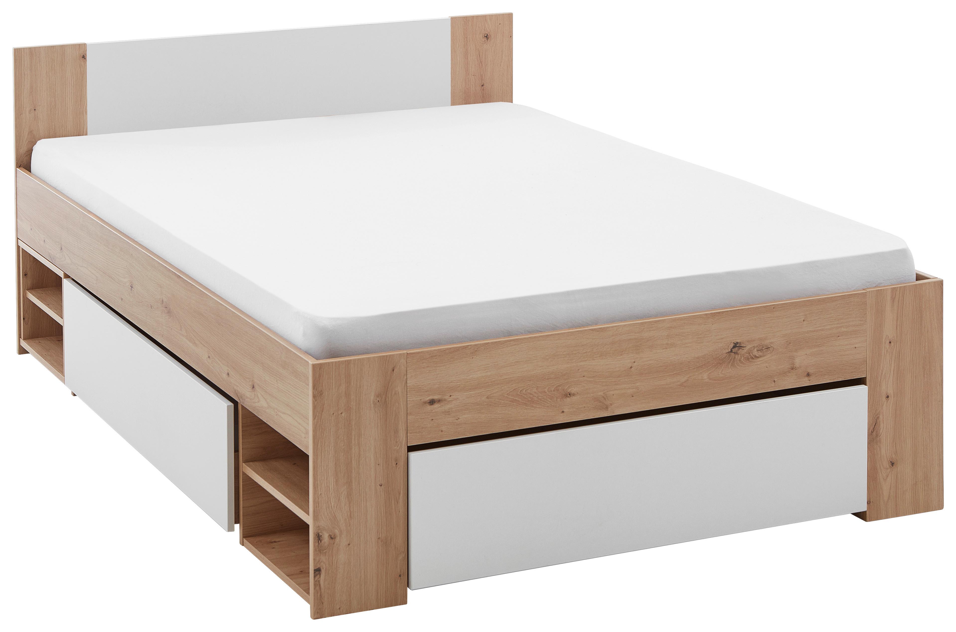 POSTEL AZURRO 2-140 - bílá/dub artisan, Moderní, kompozitní dřevo (140/200cm) - Mömax