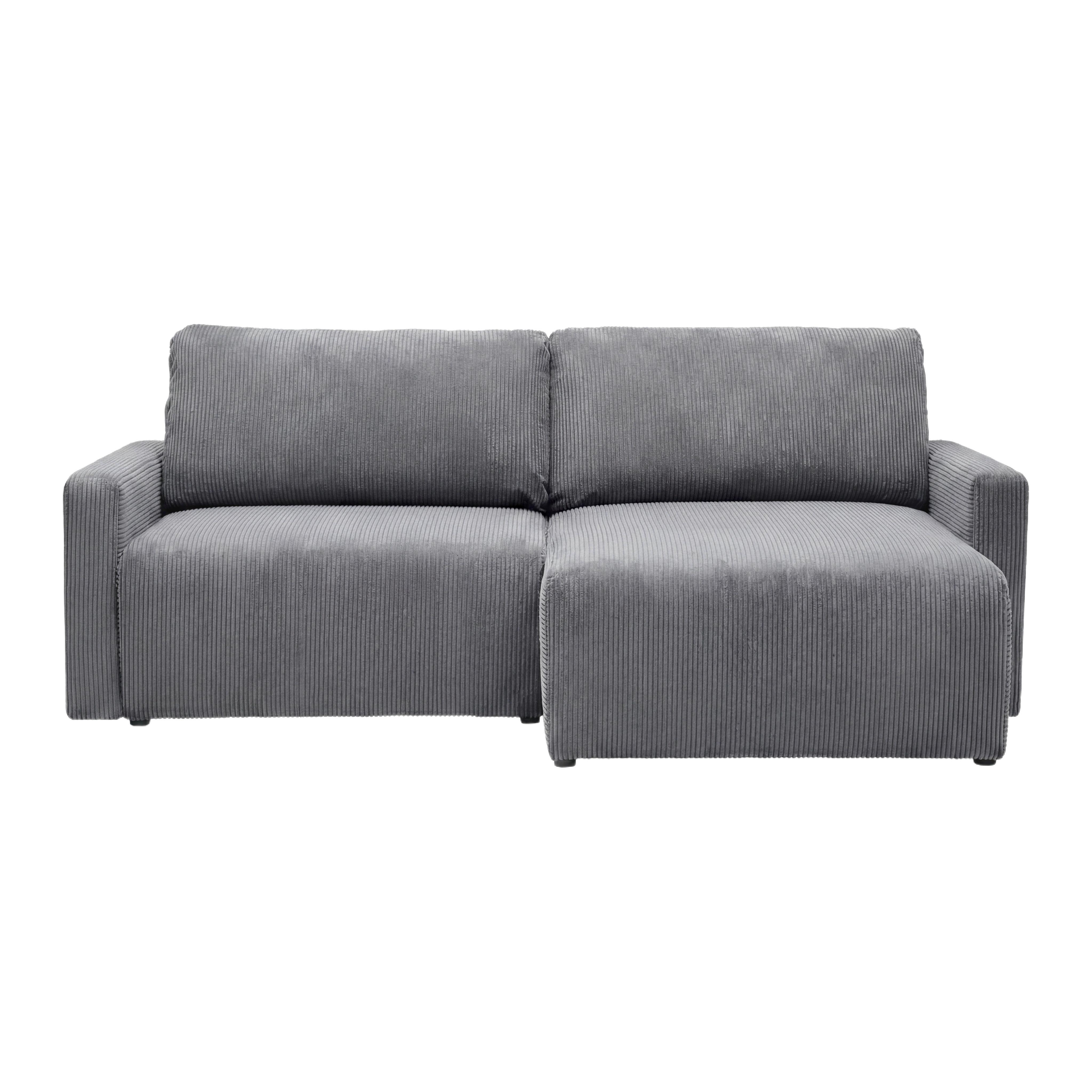 Rohová sedačka DAVE, obojstranná,tmavosivý menč. - tmavosivá, Modern, textil (227/146cm) - Based