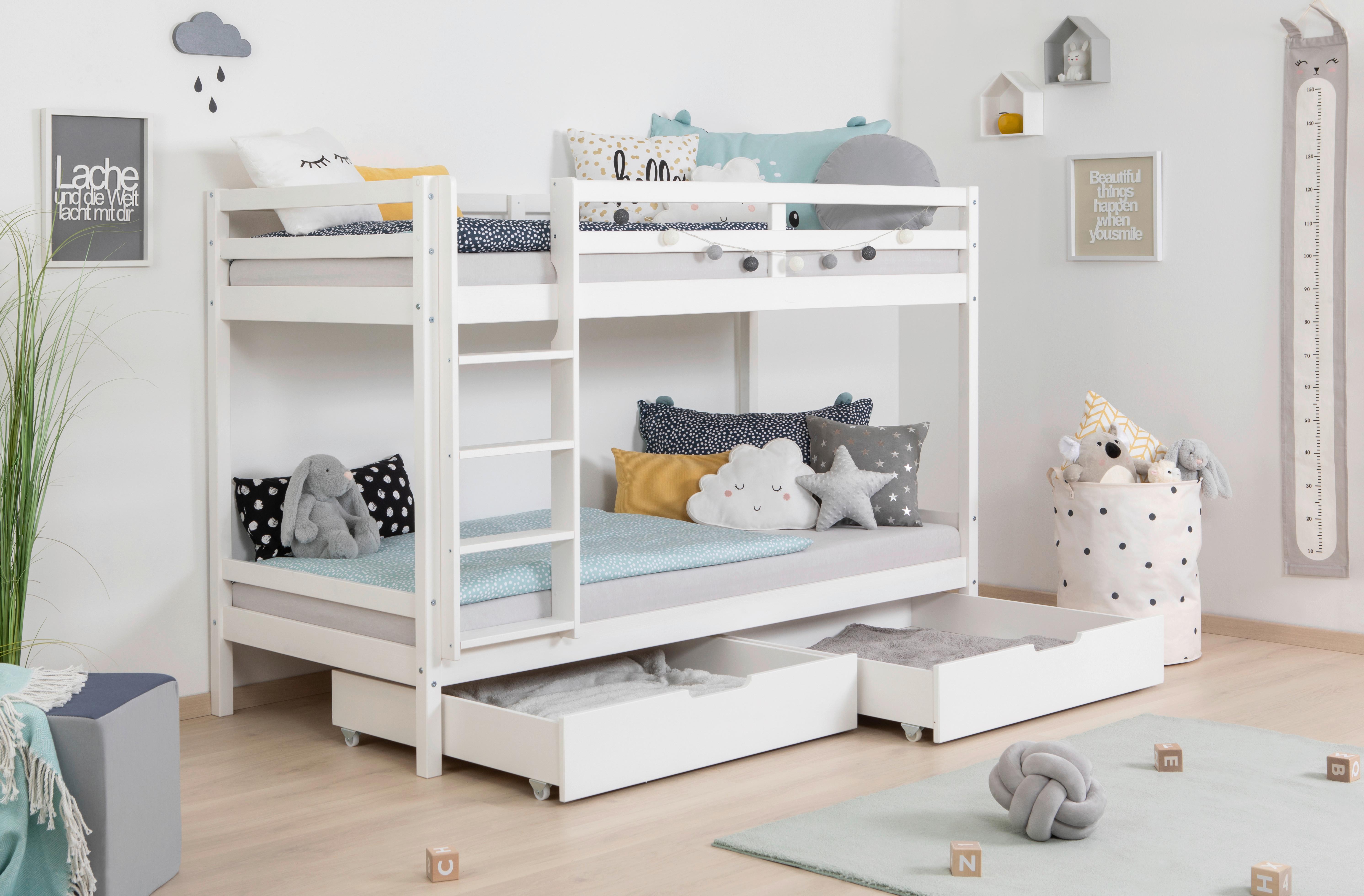 Etagenbett 970538 Rene - Weiß, MODERN, Holz (90/200cm) - MID.YOU