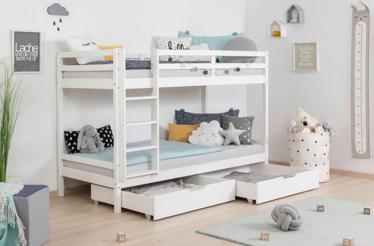 Etagenbett 970538 Rene - Weiß, MODERN, Holz (90/200cm) - MID.YOU