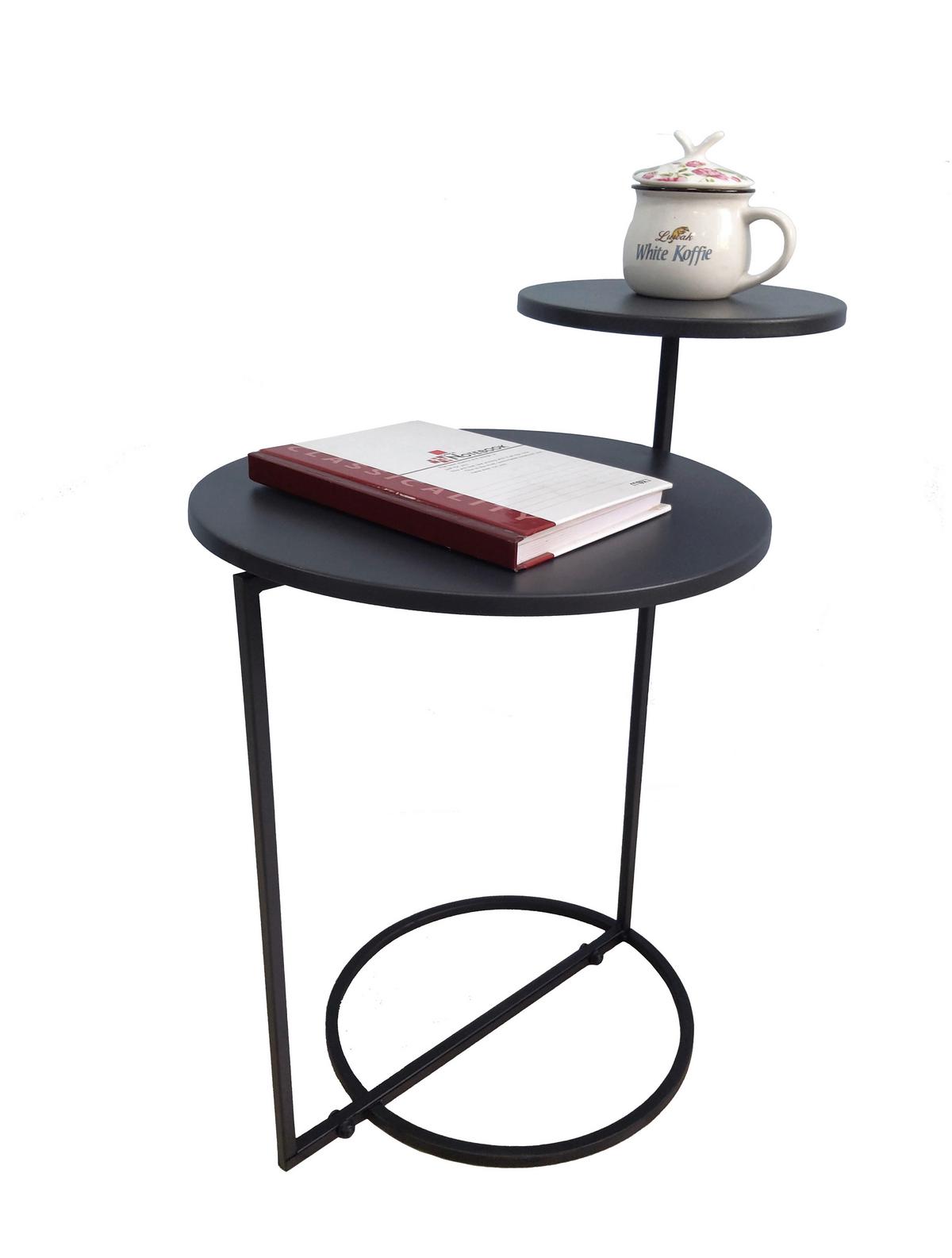 Gartenbeistelltisch Beistelltisch Iris - Anthrazit, Basics, Metall (35/55/47cm)