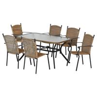 Gartenset Roma - Graphitfarben/Naturfarben, MODERN, Kunststoff/Metall - Gardenson