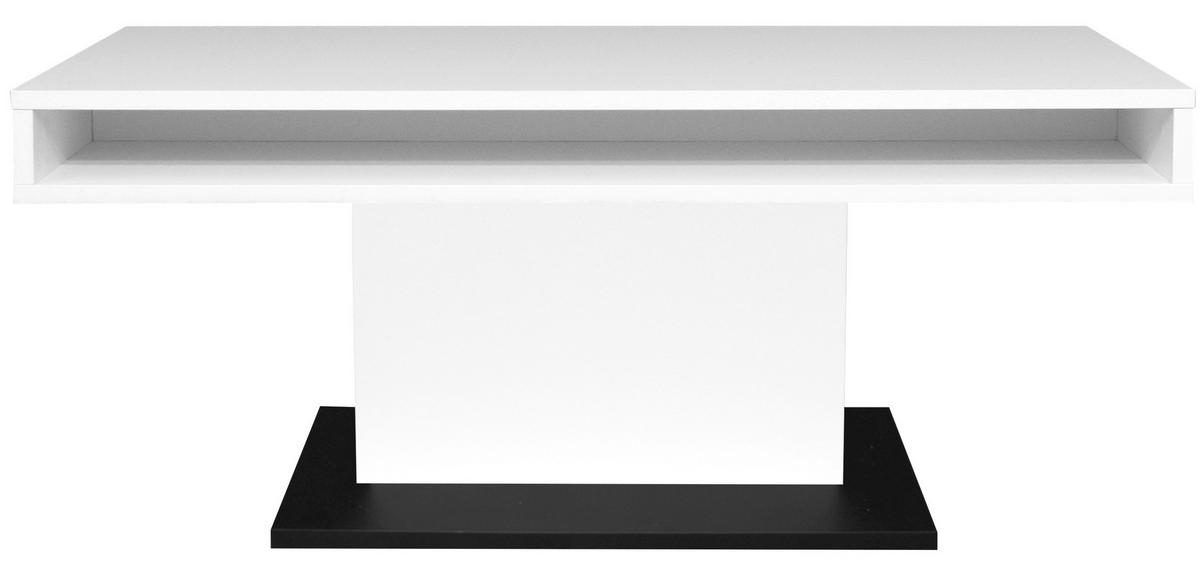 Couchtisch Lift Schwarz/Weiß B: 110 cm - Schwarz/Eiche Artisan, Design, Holzwerkstoff/Metall (110/58-77/60cm) - MID.YOU