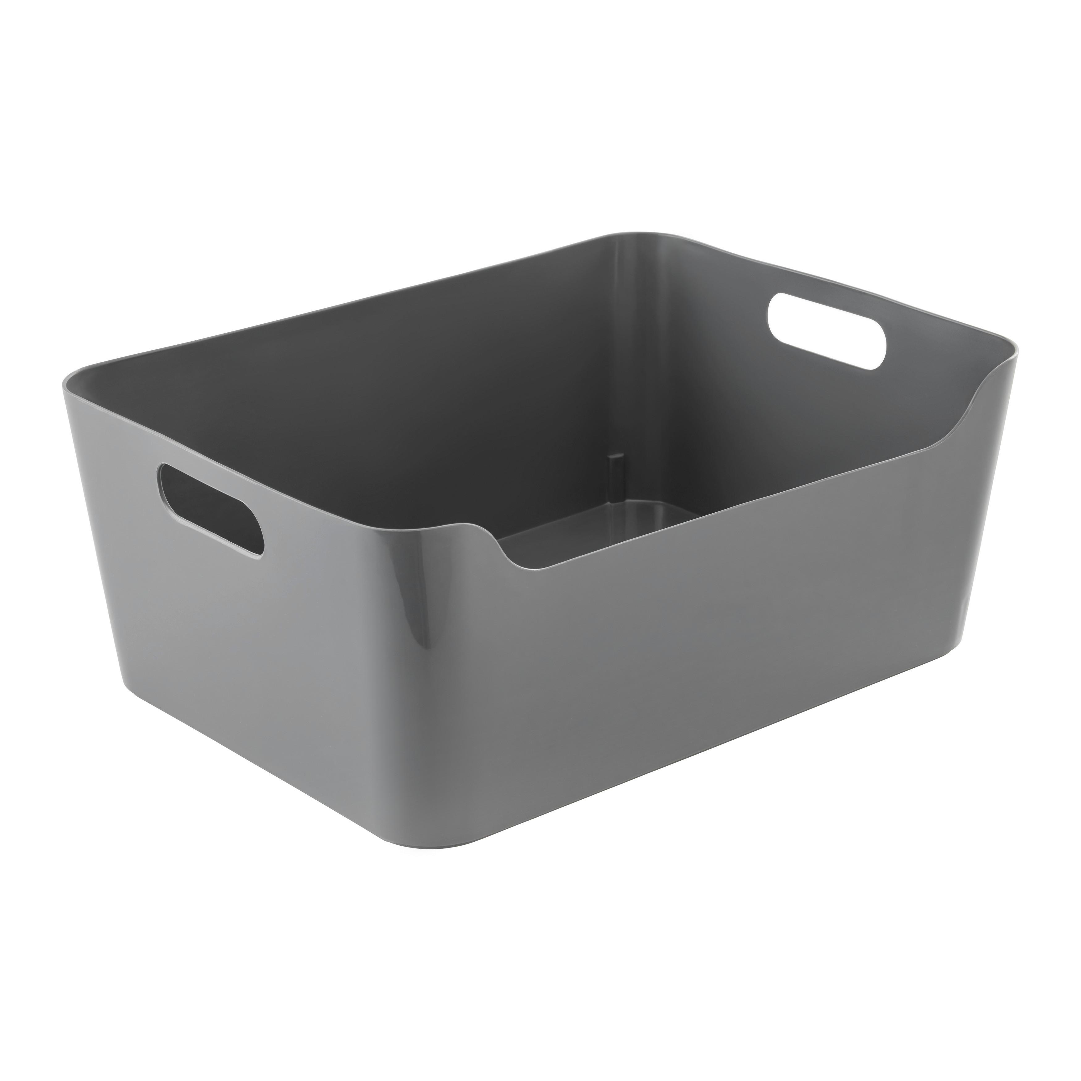 Úložný  košík -L- - sivá, Modern, plast (34/26/14cm) - Mömax