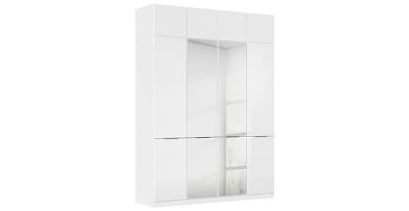 Aufsatzschrank 181 cm Max Alpinweiß - Weiß Hochglanz/Weiß, KONVENTIONELL, Holzwerkstoff (181/39/54cm) - James Wood