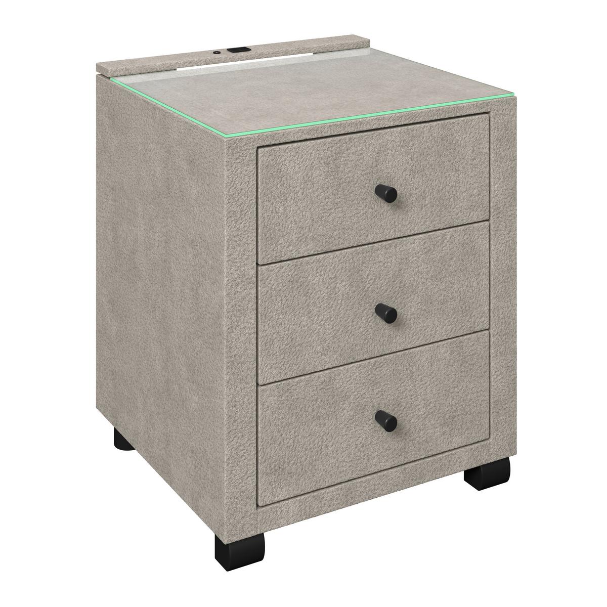 Nachtkästchen Elysia Naturfarben, B: 48cm - Naturfarben, Trend, Glas/Holz (48cm) - Luca Bessoni