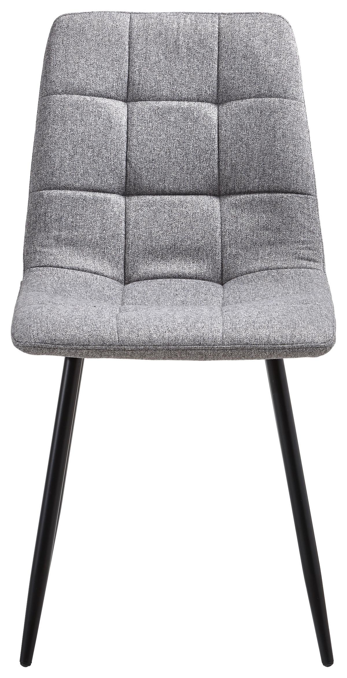 Polsterstuhl-Set 4er Empoli Grau - Schwarz/Grau, LIFESTYLE, Textil/Metall (44,5/86/54,5cm) - Livetastic