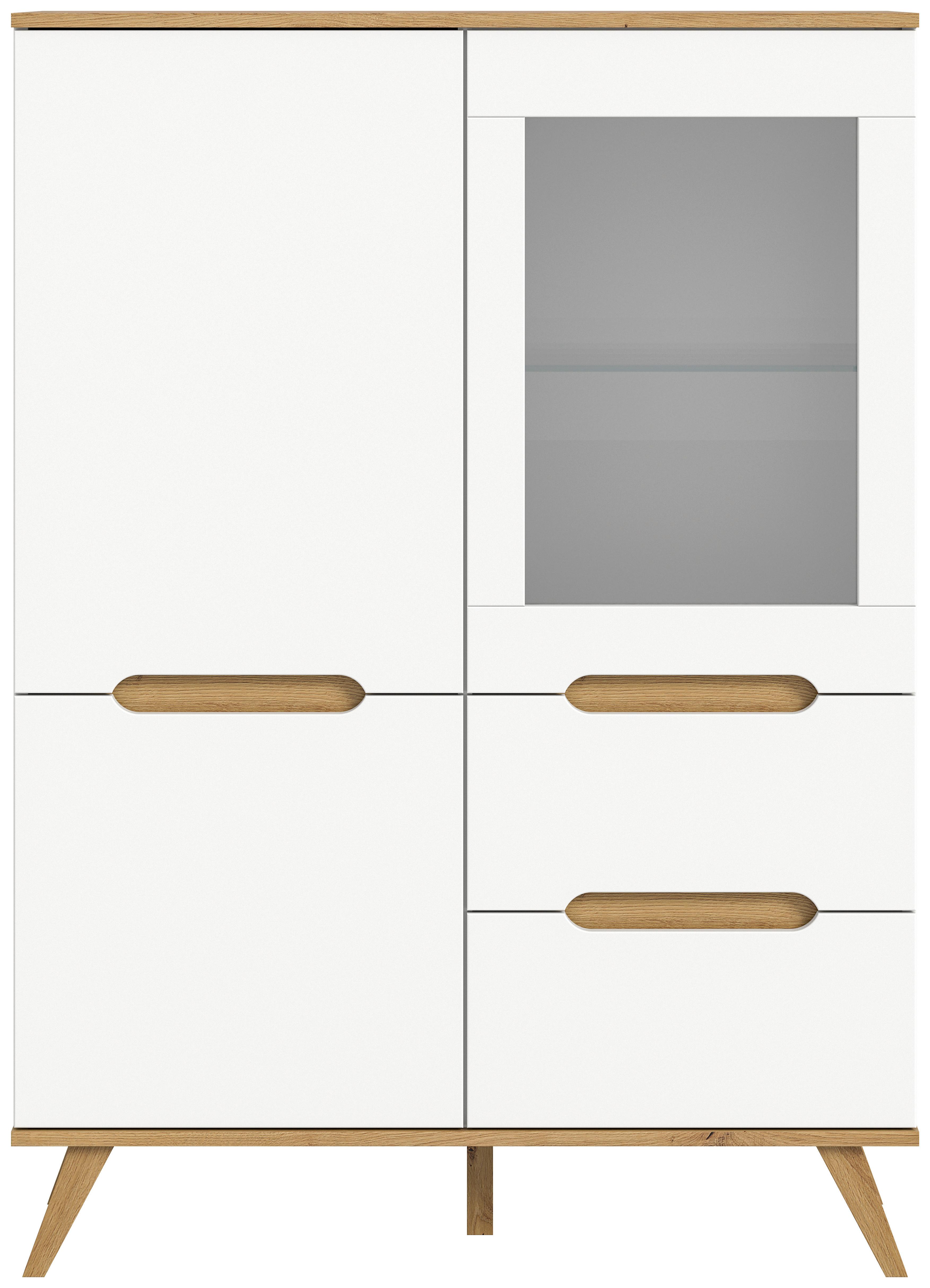 Highboard Stockholm Eichefarben/weiß B: 100 Cm - Eichefarben/Weiß, Design, Holzwerkstoff (100/140/40cm) - MID.YOU