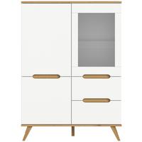 Highboard Stockholm Eichefarben/weiß B: 100 Cm - Eichefarben/Weiß, Design, Holzwerkstoff (100/140/40cm) - MID.YOU