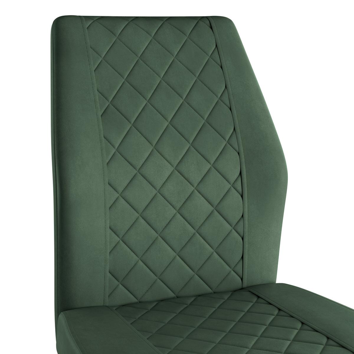 Stuhl Nina Velours Grün, B: 49 Cm - Grün, MODERN, Textil/Metall (44/98/60cm)