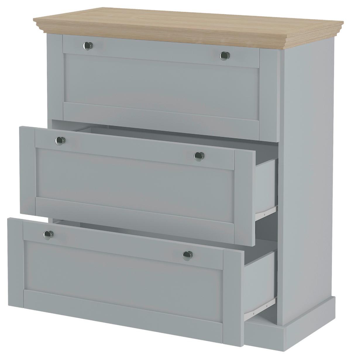 Kommode Binz Grau/Eichefarben 75 cm - Eichefarben/Grau, Design, Holzwerkstoff (75/80/35cm) - MID.YOU