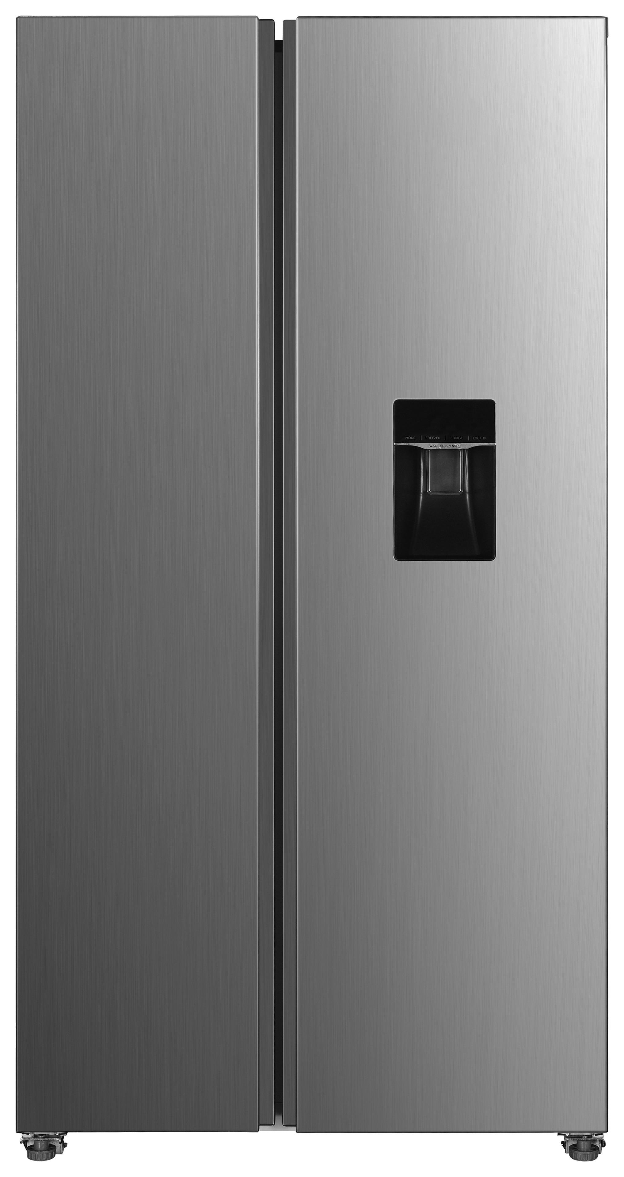 Side-By-Side Sbs1500 Silberfarben mit Wasserspender - Silberfarben, Basics, Glas/Kunststoff (90/177/59cm) - Nabo