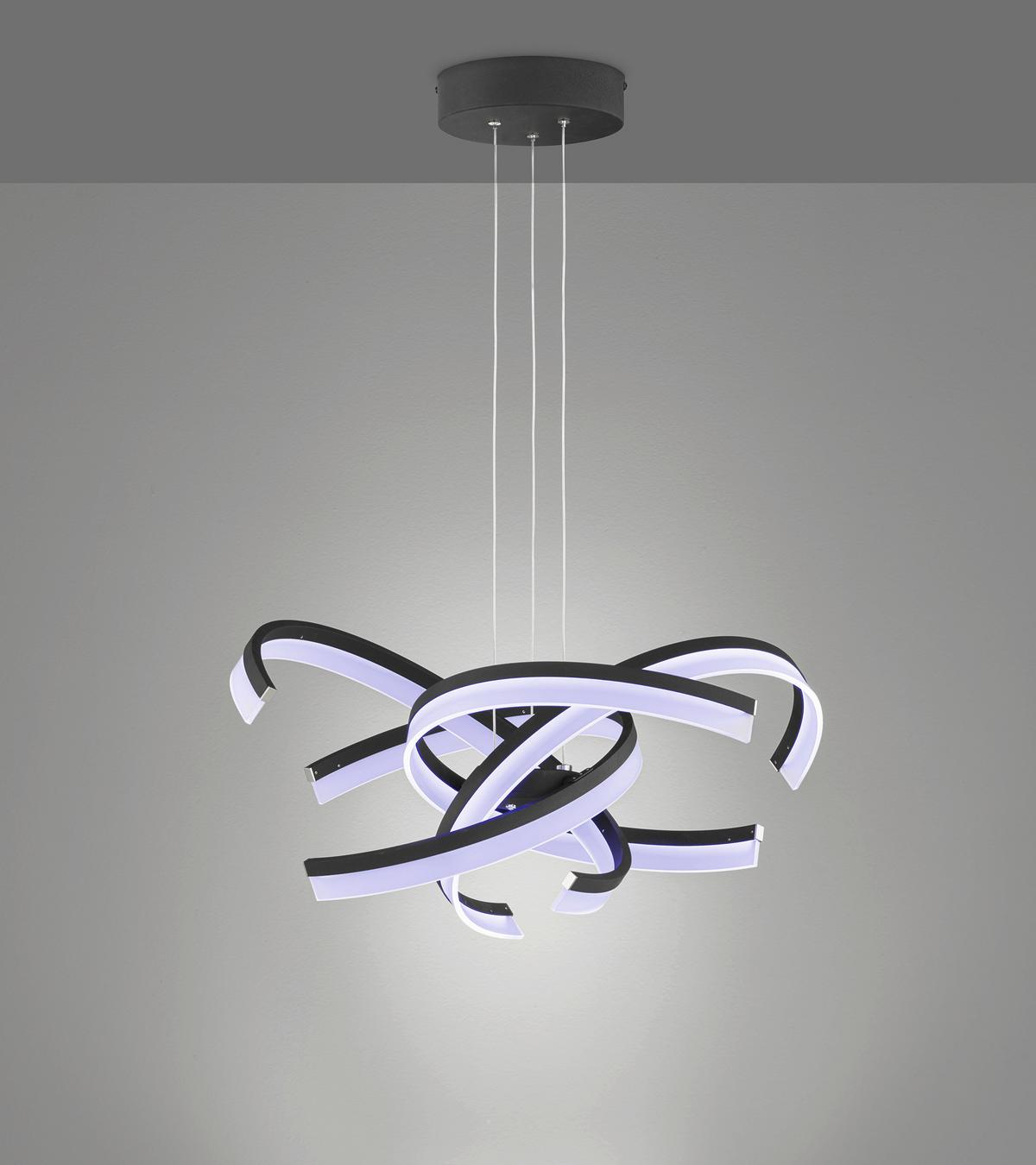 LED-Pendelleuchte 60552 - Sandfarben/Schwarz, Design, Metall (53/150cm) - Fischer & Honsel