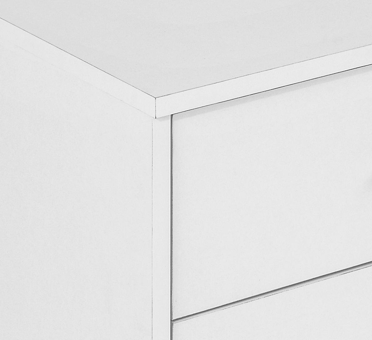 Nachtkästchen Weiß H: 38,1 cm 4-You YUK12 - Weiß, KONVENTIONELL, Holzwerkstoff (50/38,1/35,2cm)