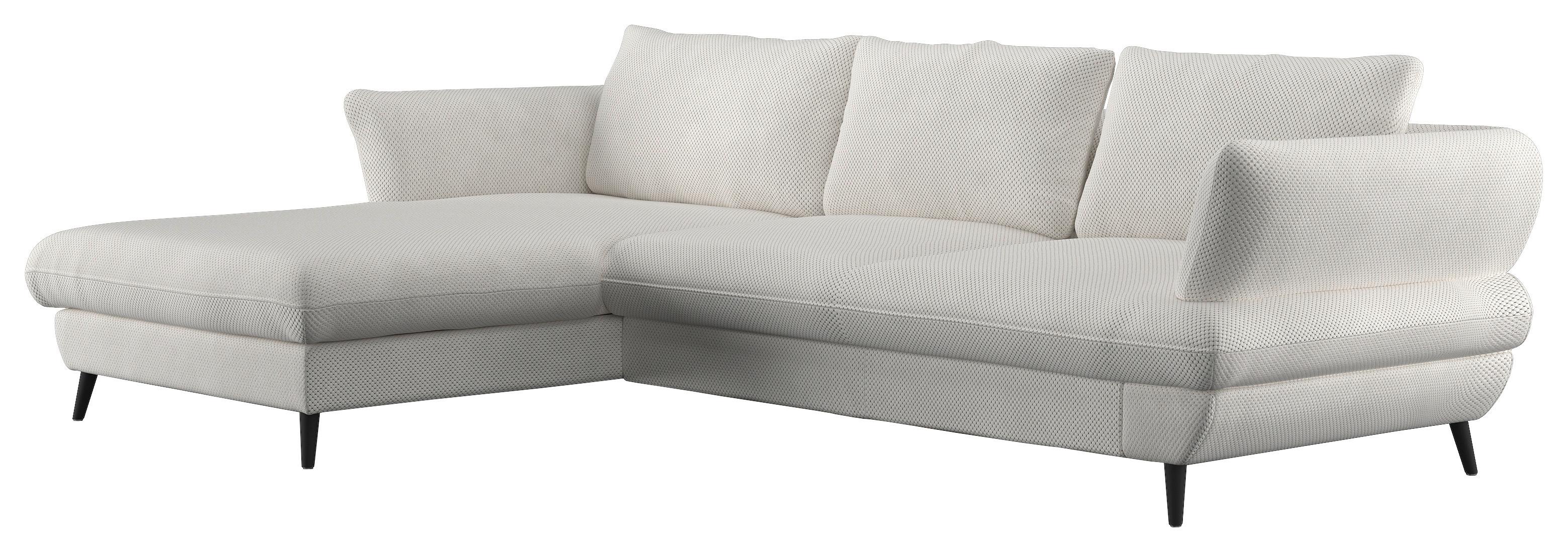 Ecksofa Balou, Creme S: 181x281 Cm - Creme/Schwarz, Design, Textil (181/281cm) - Livetastic