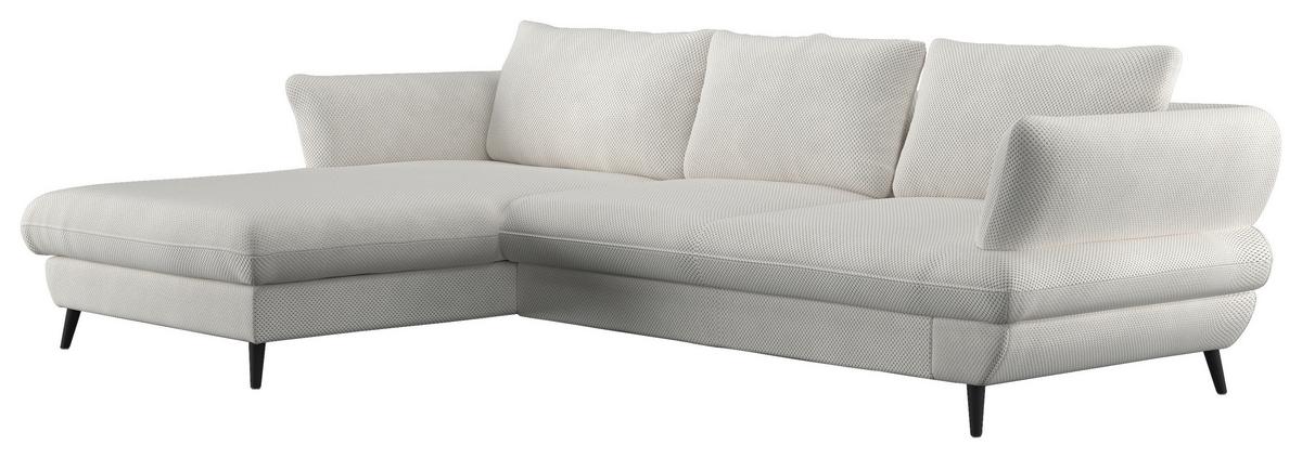 Ecksofa Balou, Creme S: 181x281 cm - Creme/Schwarz, Design, Textil (181/281cm) - Livetastic
