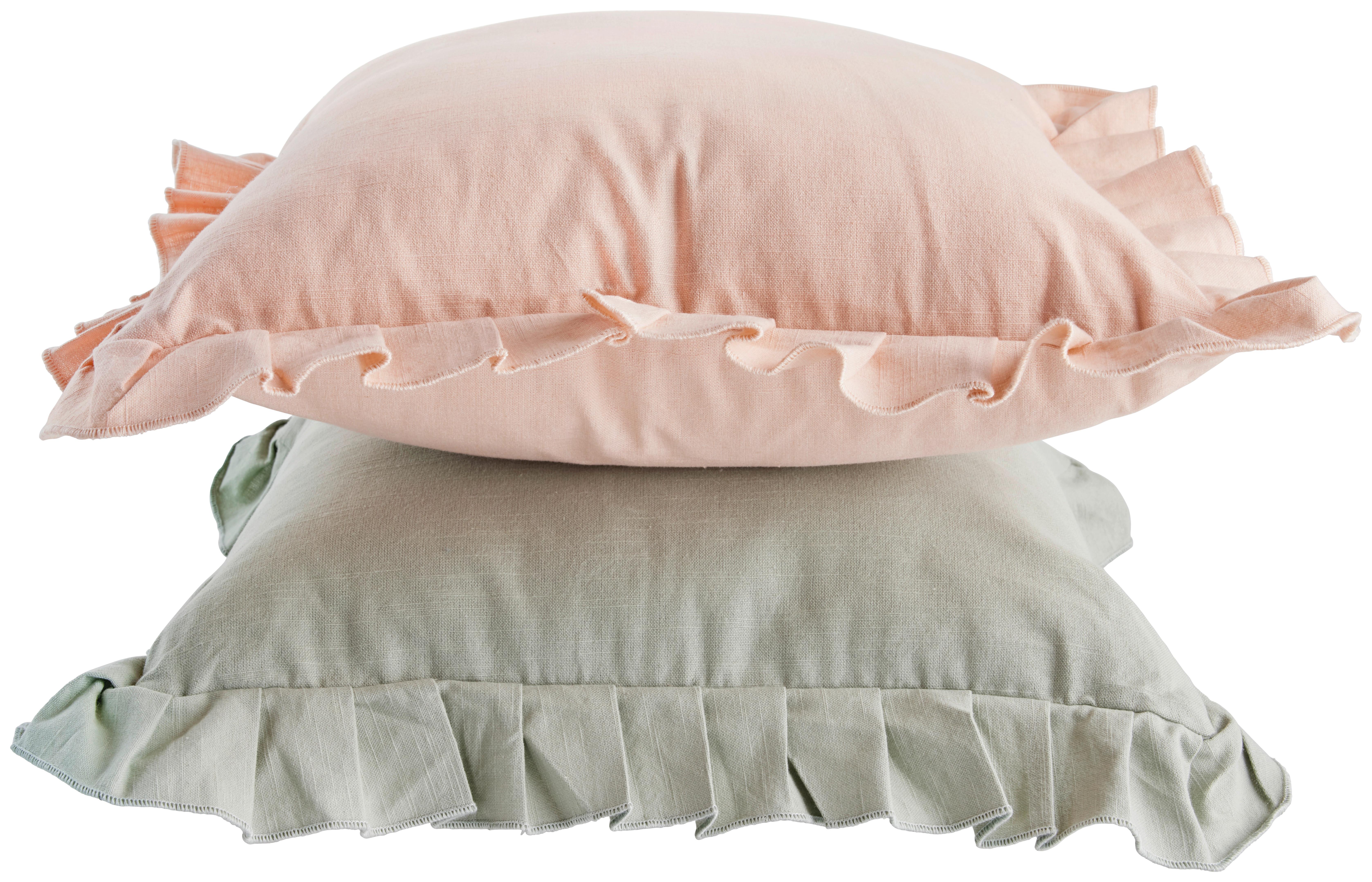 Dekorační polštář Ruschen, 45/45cm, růžová - růžová, Romantický / Rustikální, textil (45/45cm) - Modern Living