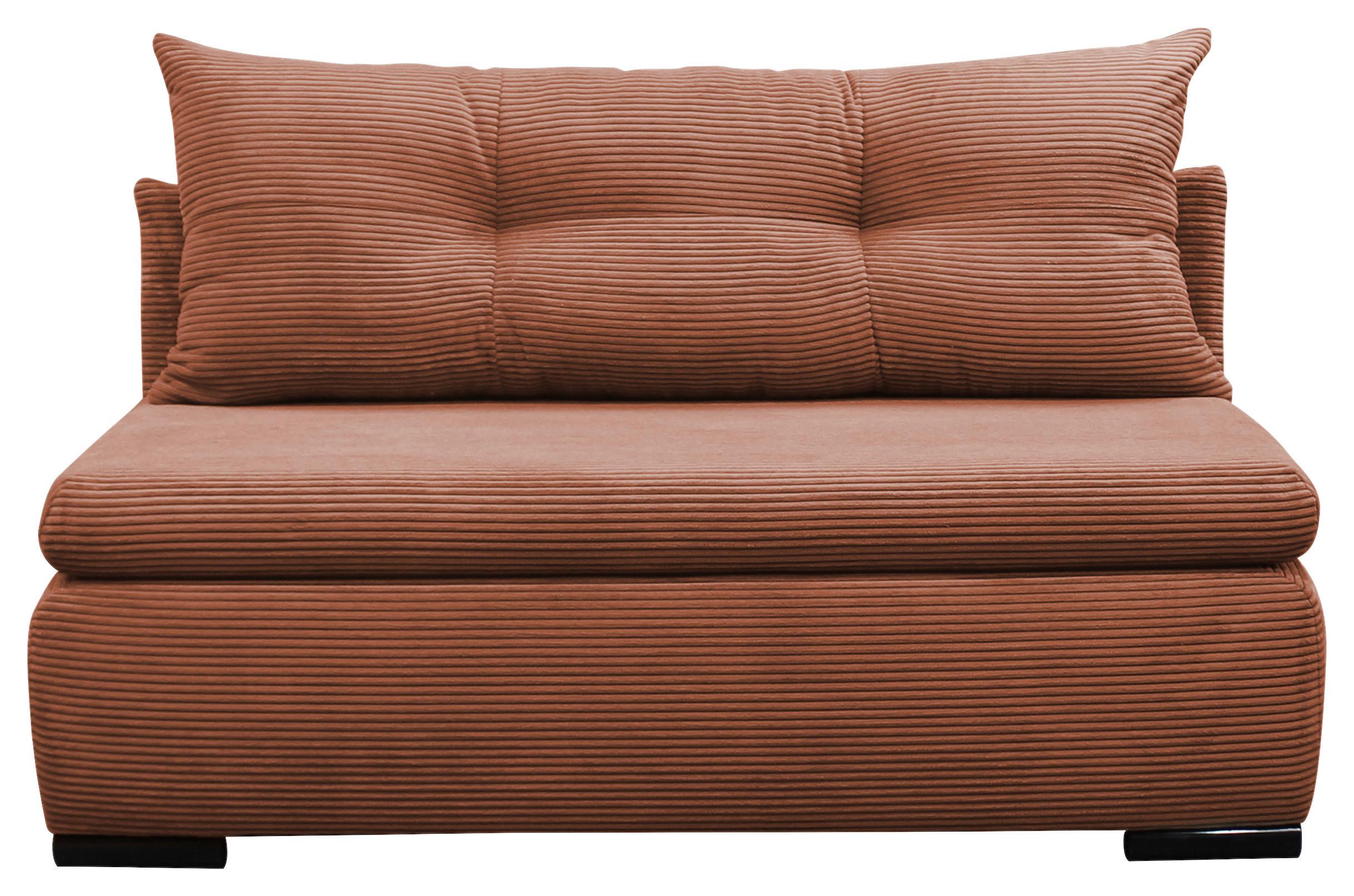 2-Sitzer-Sofa Yellow Mit Schlaffunktion Koralle Cord - Koralle/Schwarz, Design, Textil (154/93/85cm) - MID.YOU