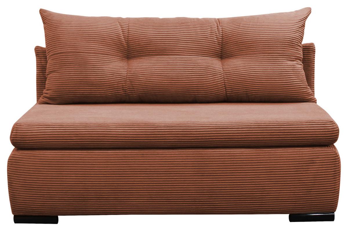 2-sitzer-sofa Yellow Mit Schlaffunktion Koralle Cord - Koralle/Schwarz, Design, Textil (154/93/85cm) - MID.YOU