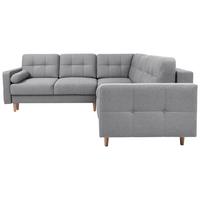 Eckschlafsofa Noret Hellgrau S: 242/242 cm - Dunkelgrau/Eiche Wotan, KONVENTIONELL, Textil (242/242cm) - MID.YOU