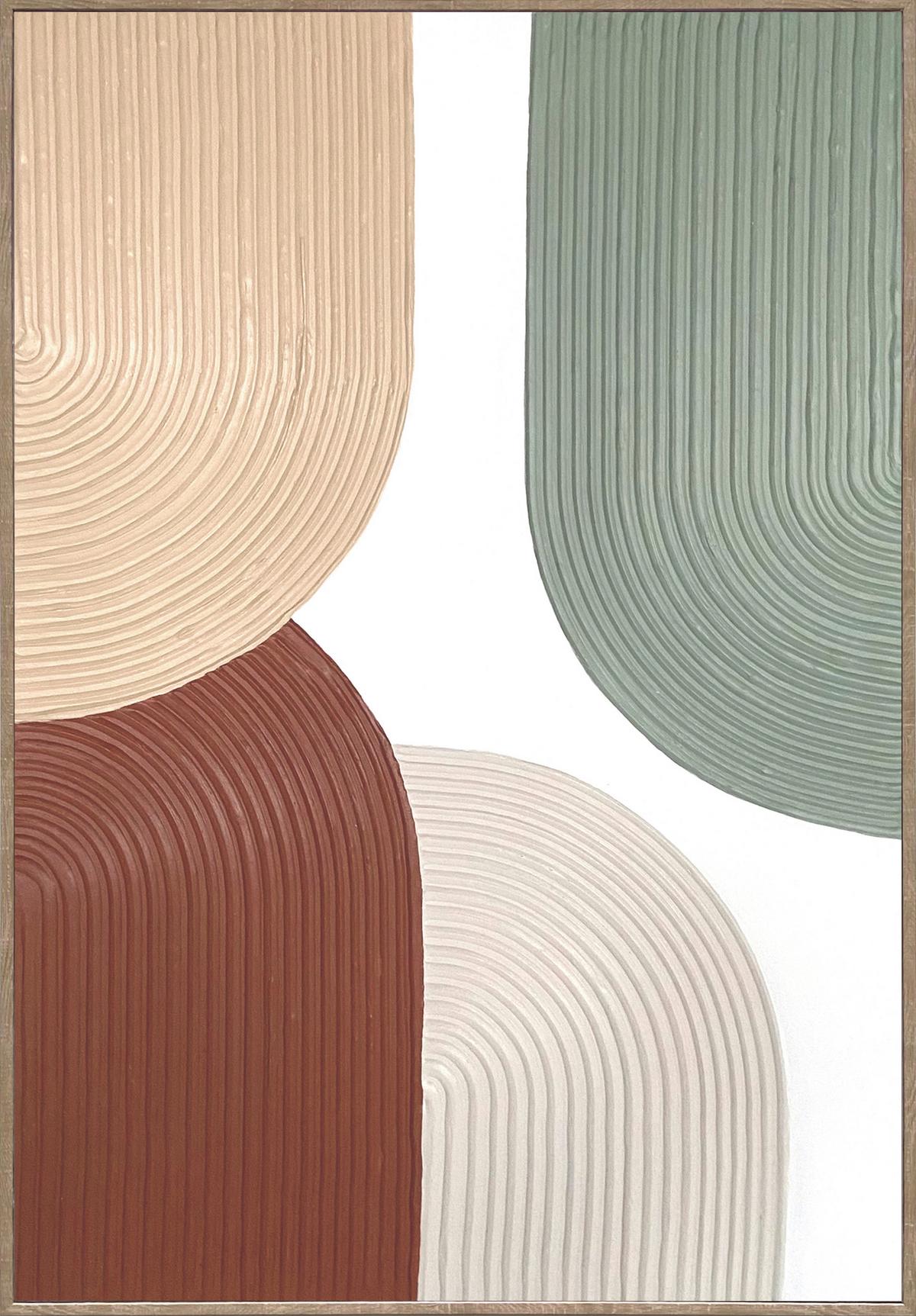 Obraz na plátne Denise 60/90cm - hnedá/zelená, Modern, kompozitné drevo/textil (60/90cm) - Premium Living