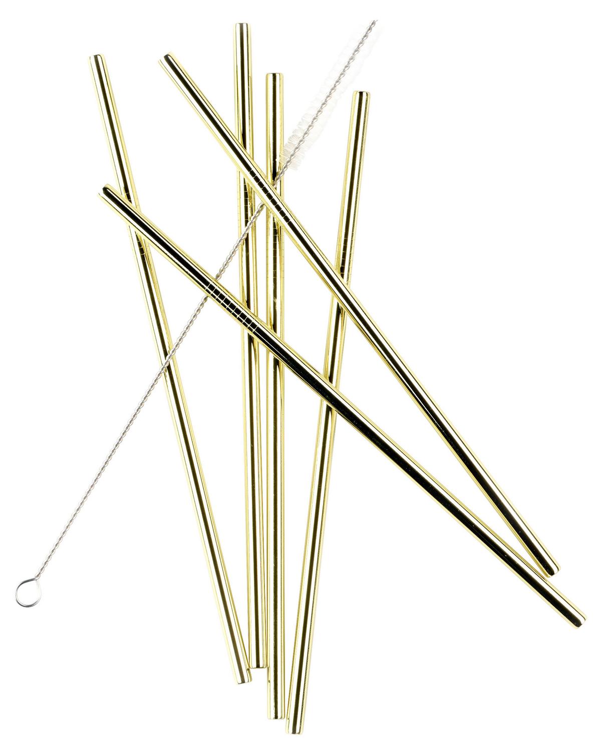 Trinkhalm Echtwerk Edelstahl-Trinkhalme - Goldfarben, Design, Metall (0,6/21,5cm) - Echtwerk