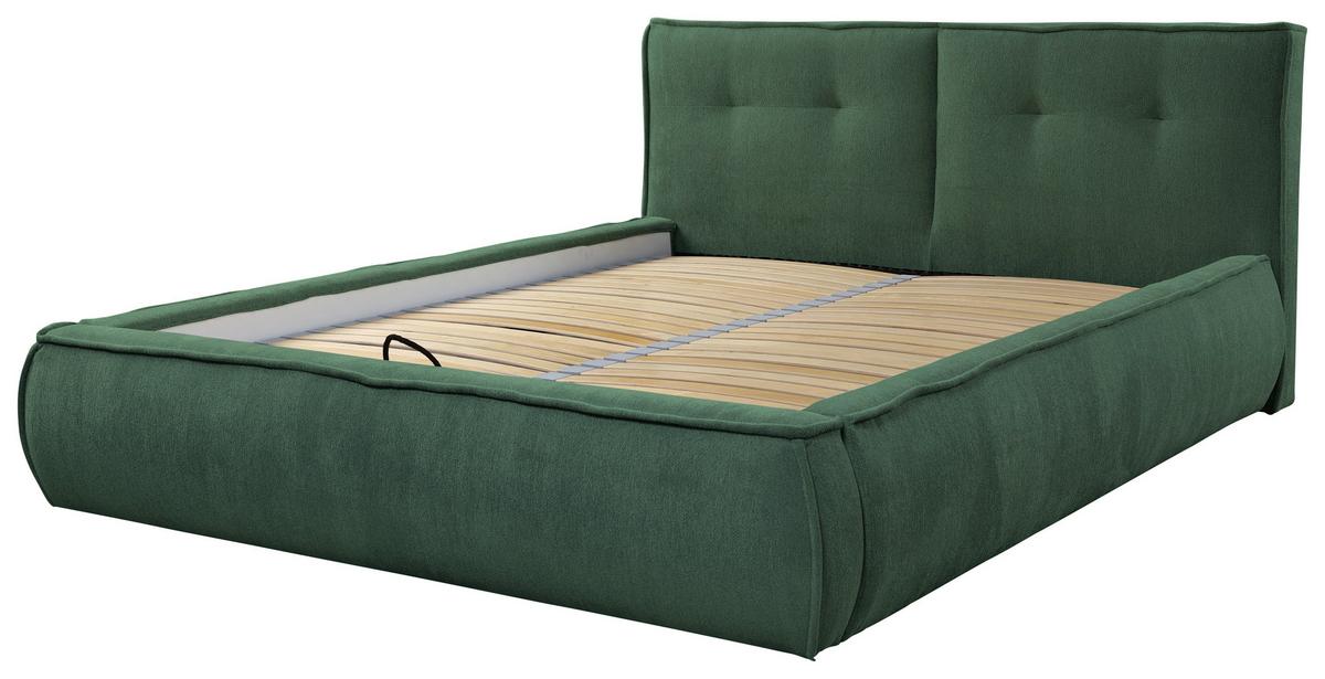 Polsterbett Mit Lattenrost 160x200 Cm Lacjo Grün - Beige/Schwarz, LIFESTYLE, Holz/Holzwerkstoff (160/200cm) - Livetastic