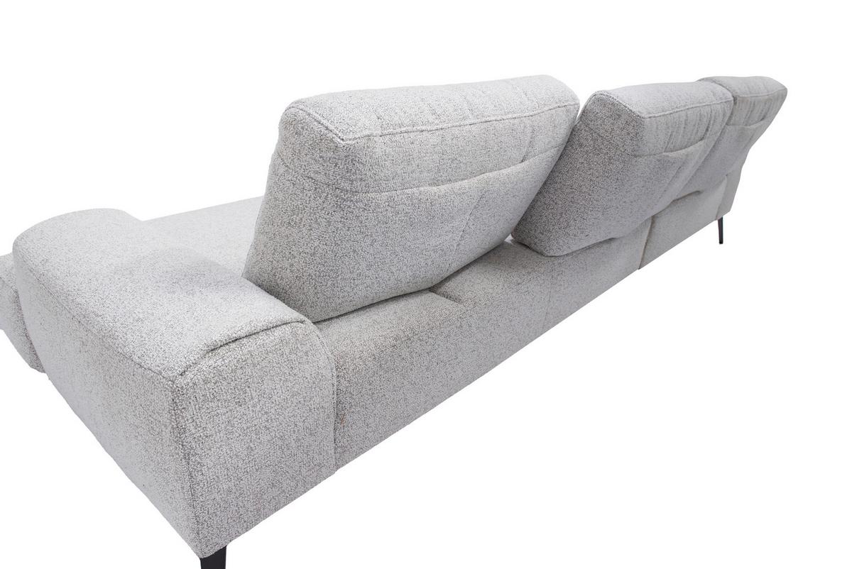 Ecksofa Astoria Hellgrau S: 178x305 cm - Hellgrau/Schwarz, Design, Textil (178/305cm) - Livetastic