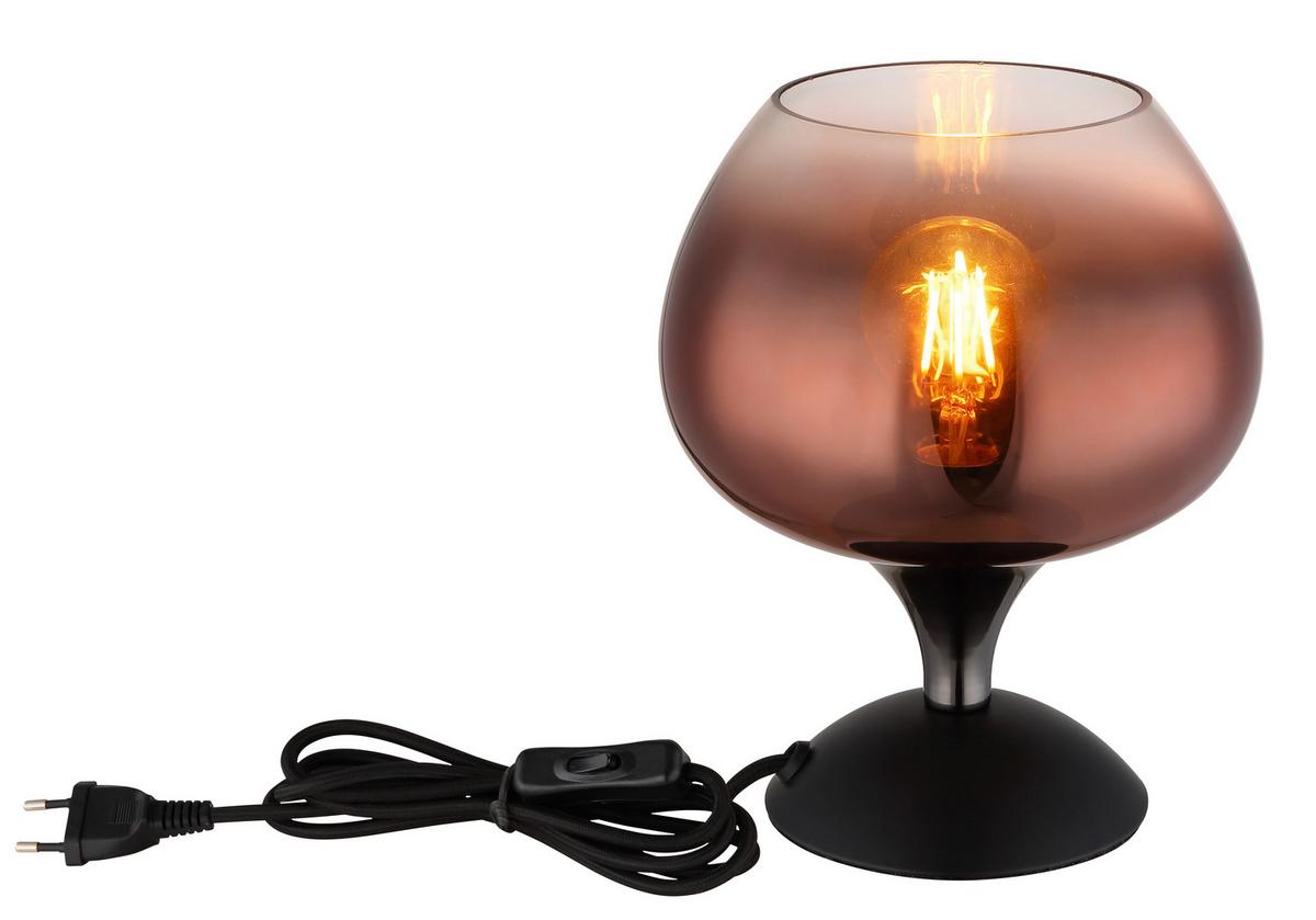 Tischleuchte 15548t2g - Klar/Schwarz, Basics, Glas/Metall (15/20,5cm) - Globo