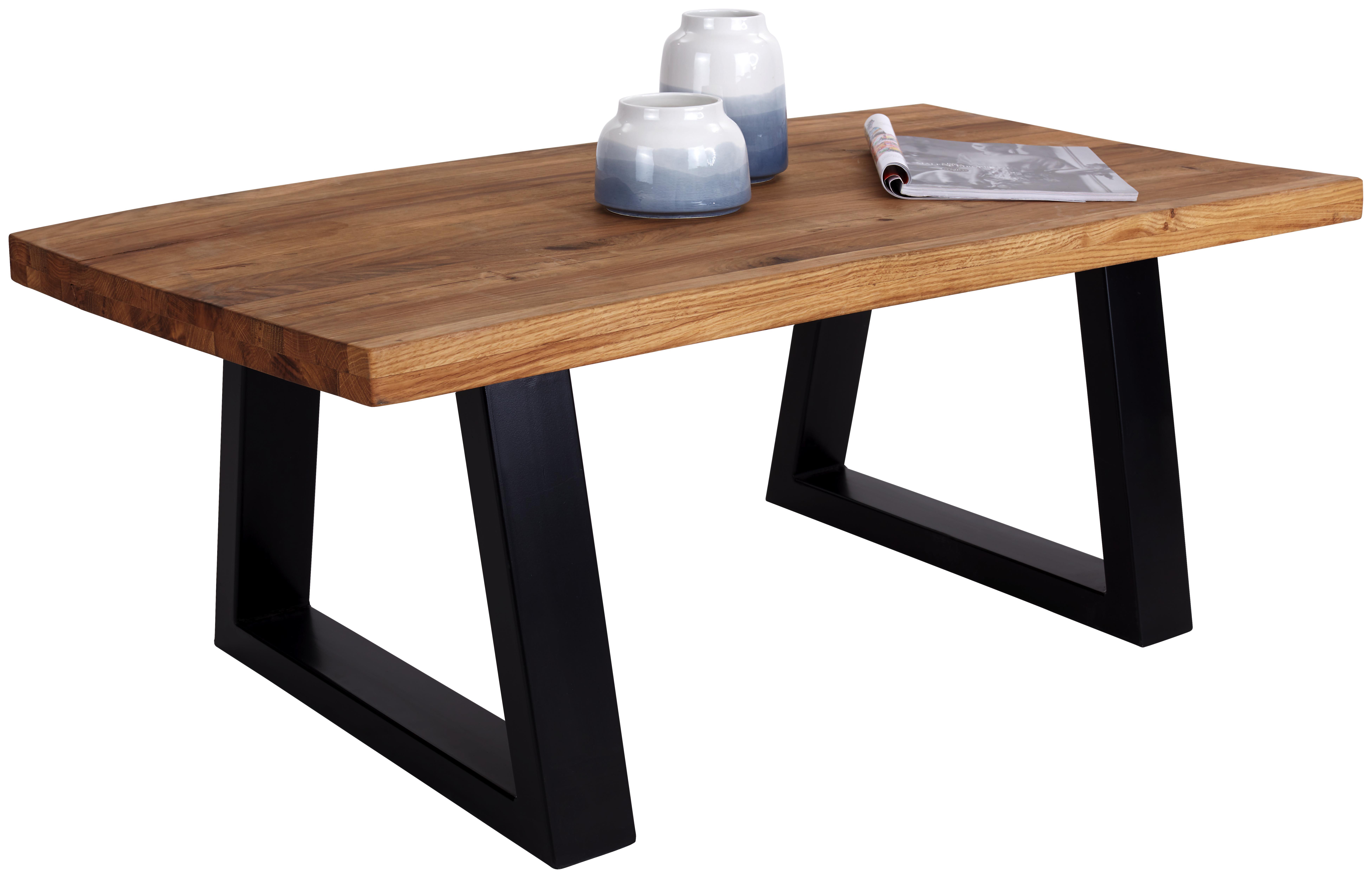 Couchtisch Bregenz - Eichefarben/Silberfarben, MODERN, Holz/Metall (110/40/60cm)