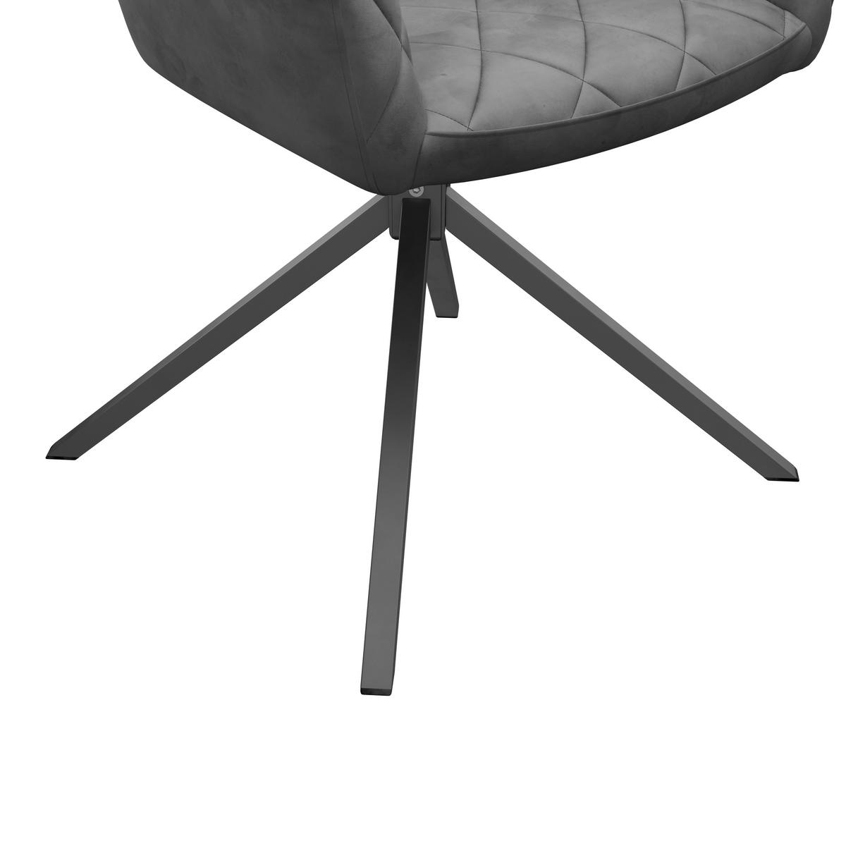 Stuhl Patti Hellgrau, Sitzfl. 360° Drehbar - Hellgrau/Schwarz, KONVENTIONELL, Textil/Metall (58/81/54cm)