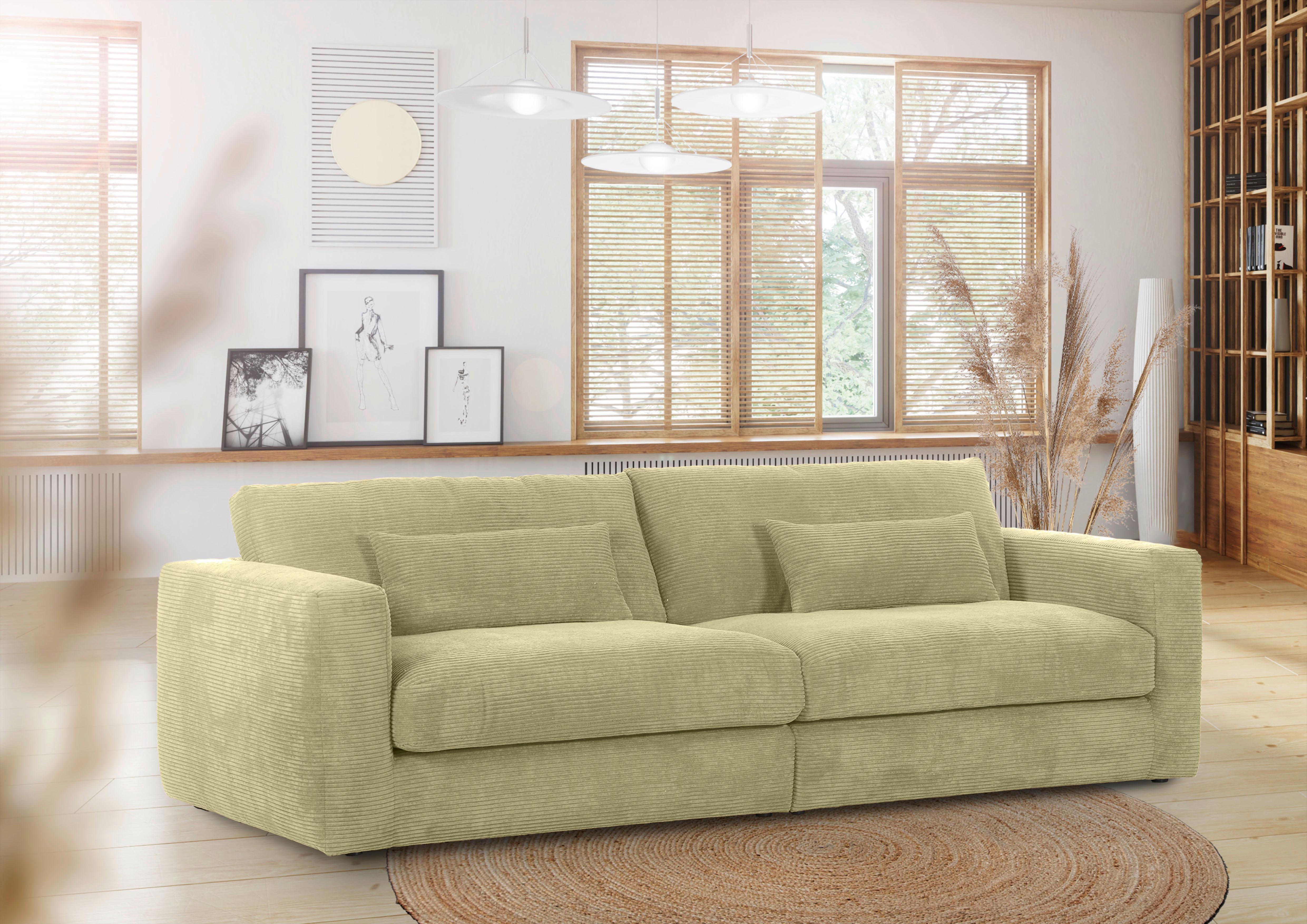 Bigsofa Manolis Hellgrün B: 260 cm - Schwarz/Hellgrün, KONVENTIONELL, Textil (260/66/115cm) - MID.YOU