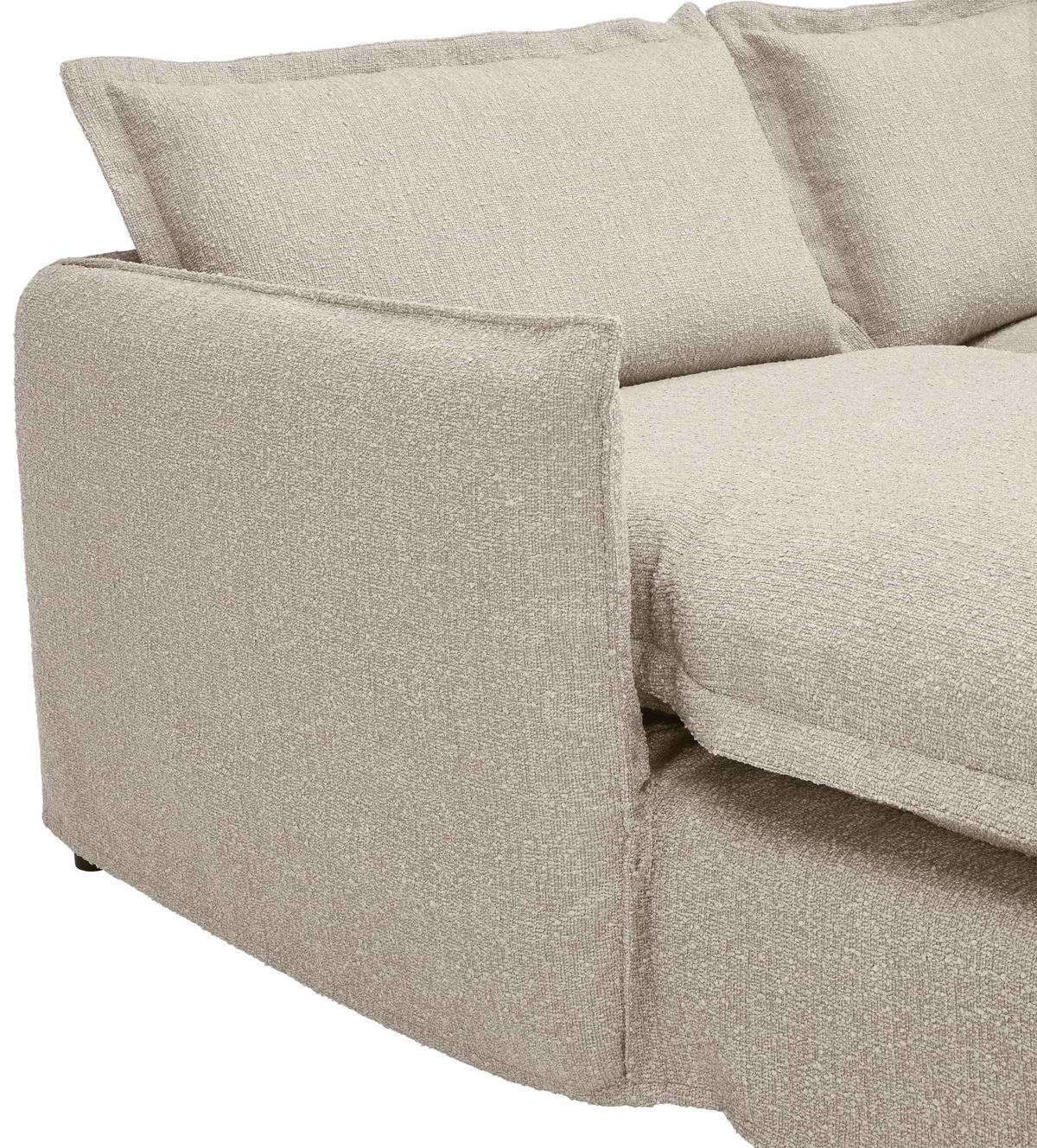 Ecksofa Toscana - Beige/Schwarz, Trend, Textil (165/295cm) - Livetastic