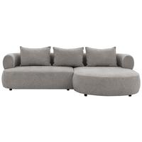 Ecksofa Ferro Grau S: 256x156 cm - Schwarz/Grau, Design, Textil (256/156cm) - Livetastic