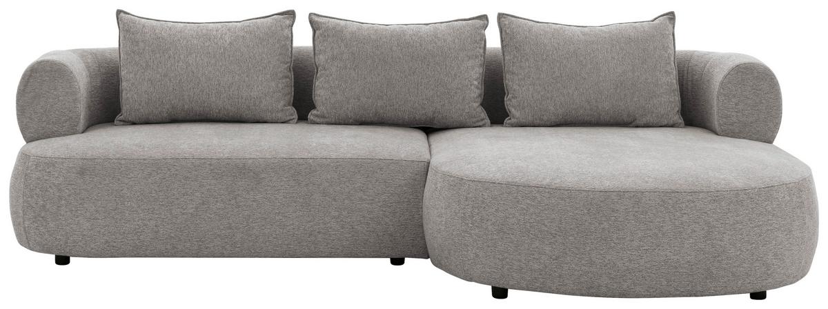 Ecksofa Ferro Grau S: 256x156 cm - Schwarz/Grau, Design, Textil (256/156cm) - Livetastic