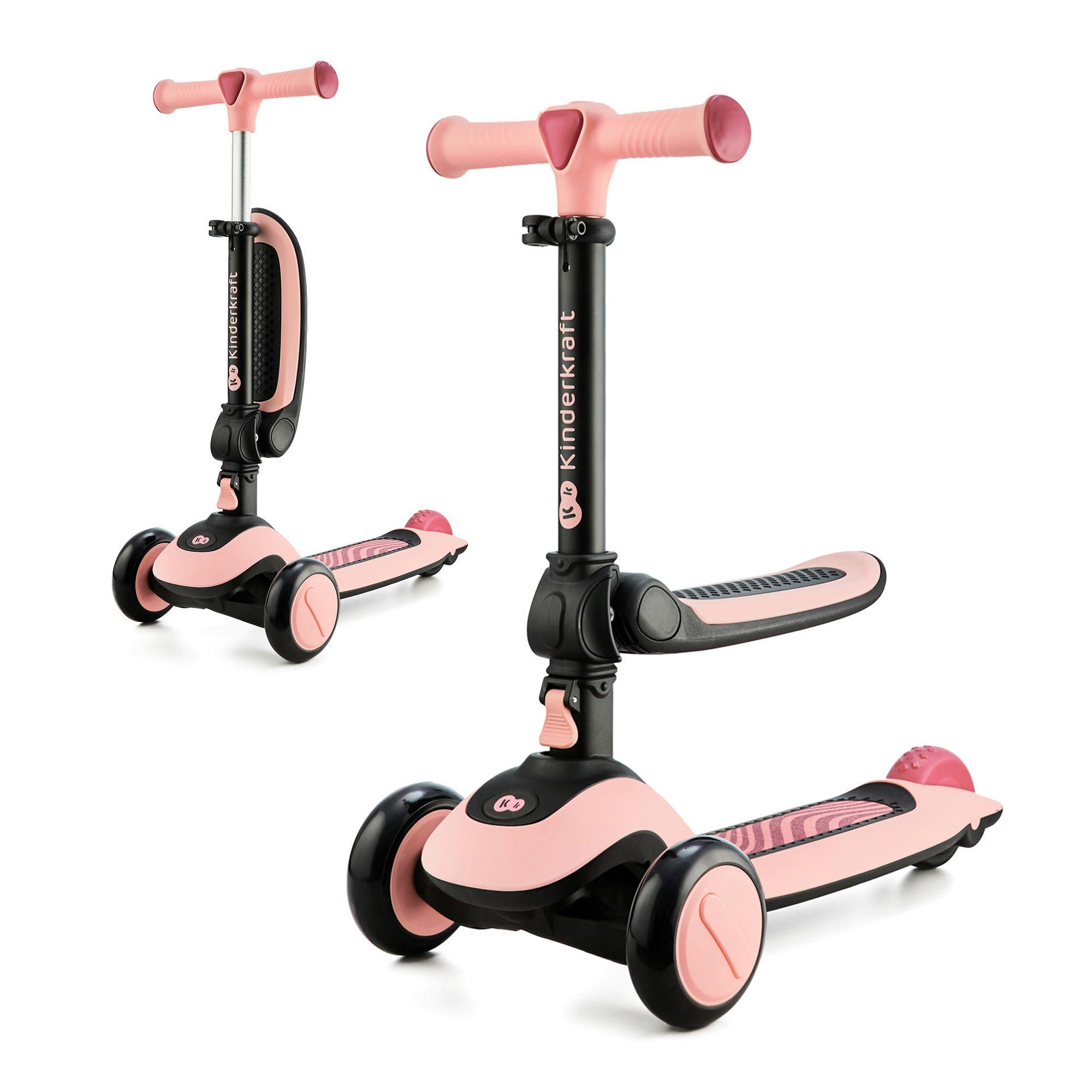 Mini-scooter Halley Rosa,  B/h/t: 31x64-77,5x60 - Schwarz/Rosa, Basics, Kunststoff/Metall (31/64-77.5/60cm) - Kinderkraft