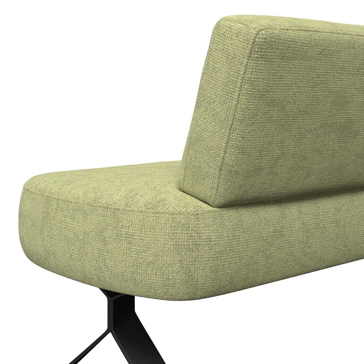 Eckbank olivgrün/Metallbeine Ulmo, S: 176x248cm - Schwarz/Olivgrün, MODERN, Textil/Metall (176/248cm)