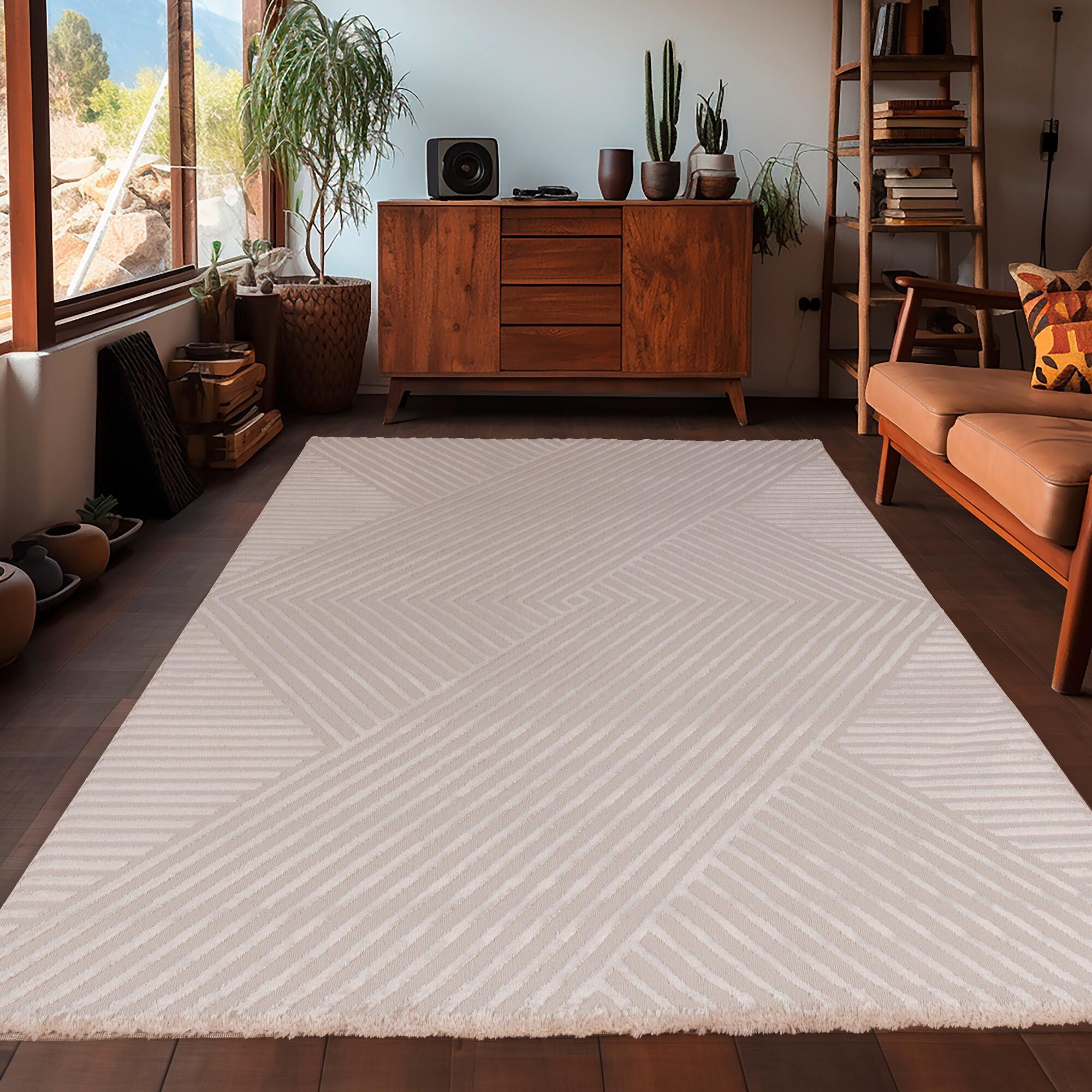Webteppich Sahara - Beige, Design, Textil (80/150cm) - Novel