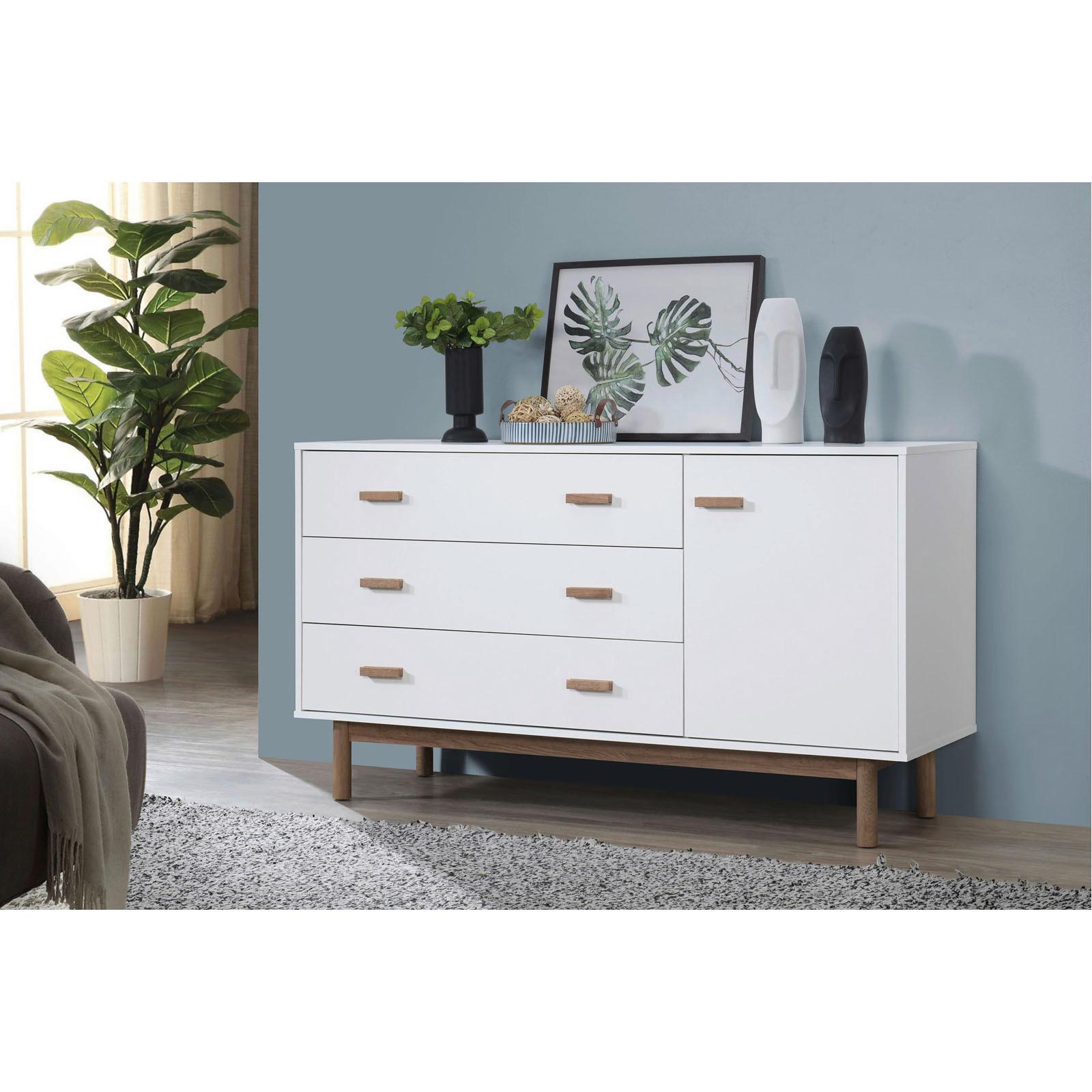 Sideboard Melanie Weiß Eichefarben - Eichefarben/Weiß, Design, Holzwerkstoff (144/80/44cm) - MID.YOU