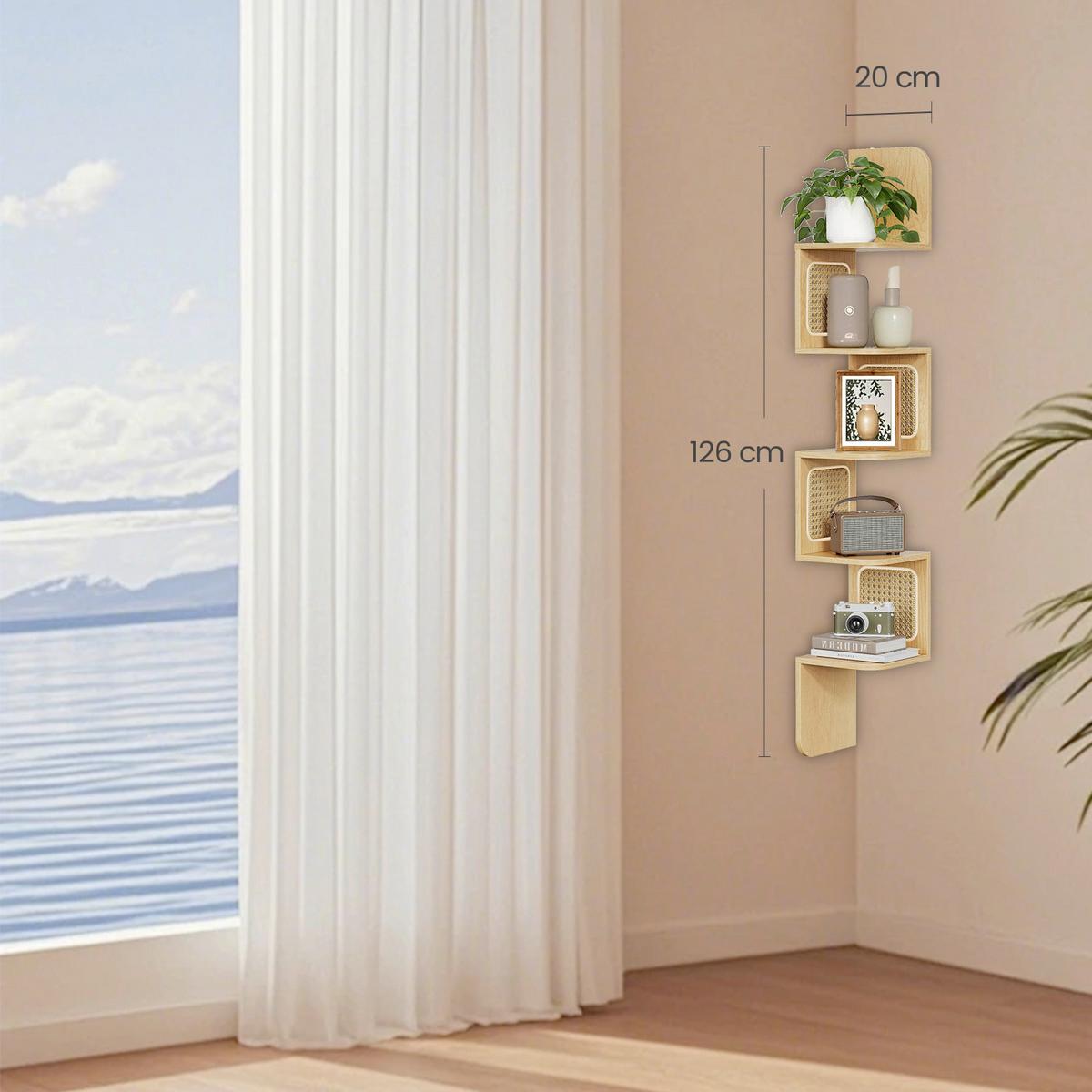 Eckregal Corner Shelf - Eichefarben, MODERN, Holzwerkstoff/Kunststoff (20/126/20cm) - MID.YOU