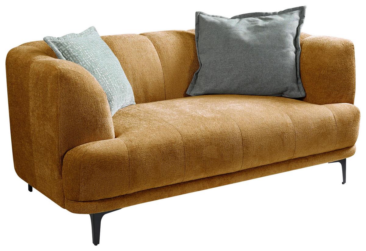 2-sitzer-sofa Lou Goldfarben/schwarz, 166 Cm - Goldfarben/Schwarz, Design, Textil (166/77/106cm) - MID.YOU